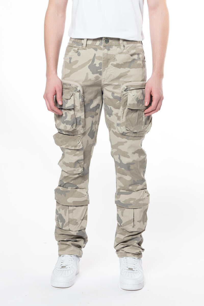 Rise 5 pocket Cargo twill pants khaki camo 24539