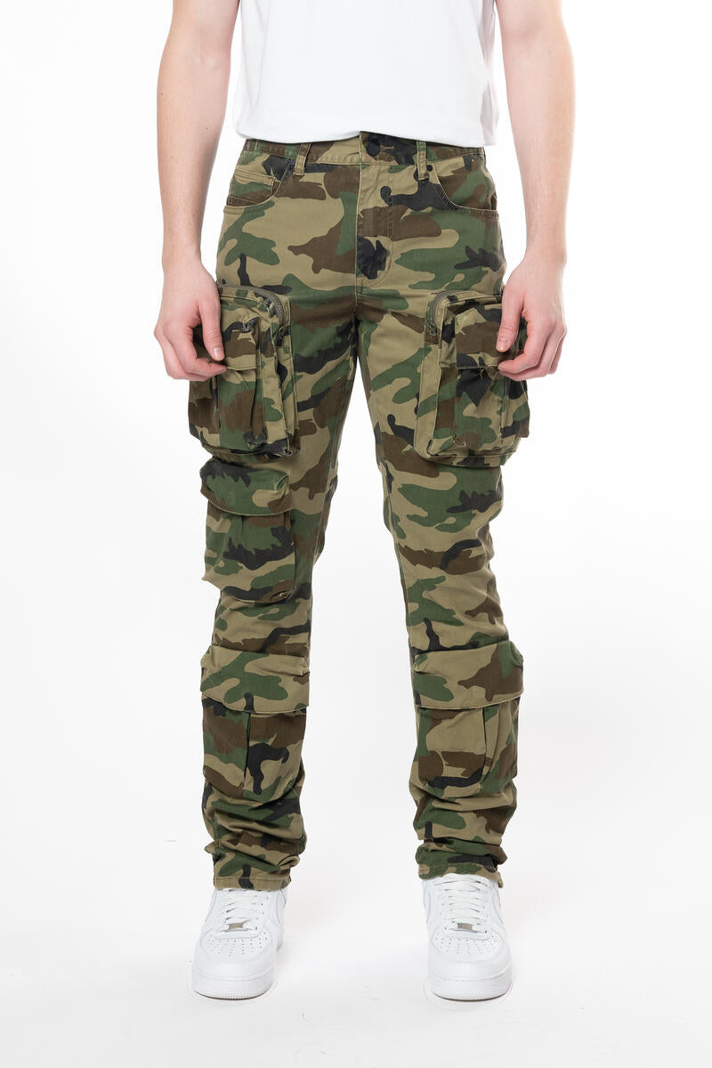 Rise 5 pocket Cargo twill pants wood camo 24539