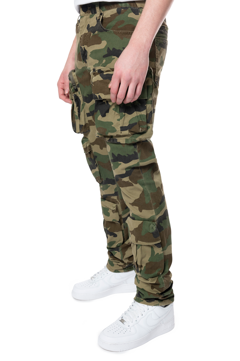 Rise 5 pocket Cargo twill pants wood camo 24539