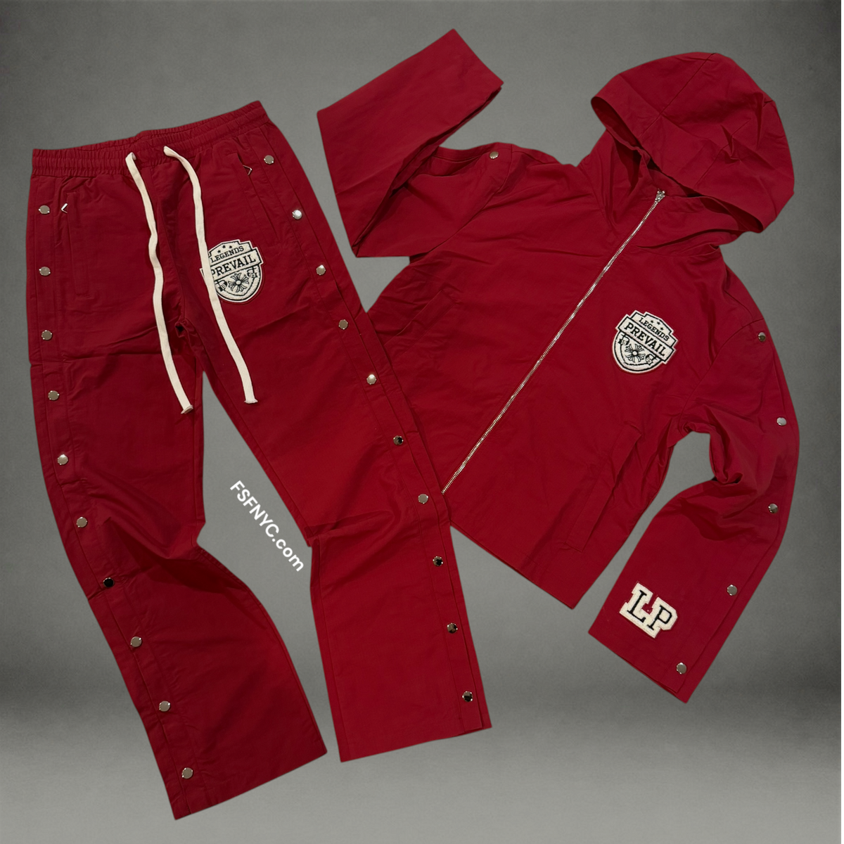 Prevail - Classic Patch Windbreaker Set - Burgundy - 1993