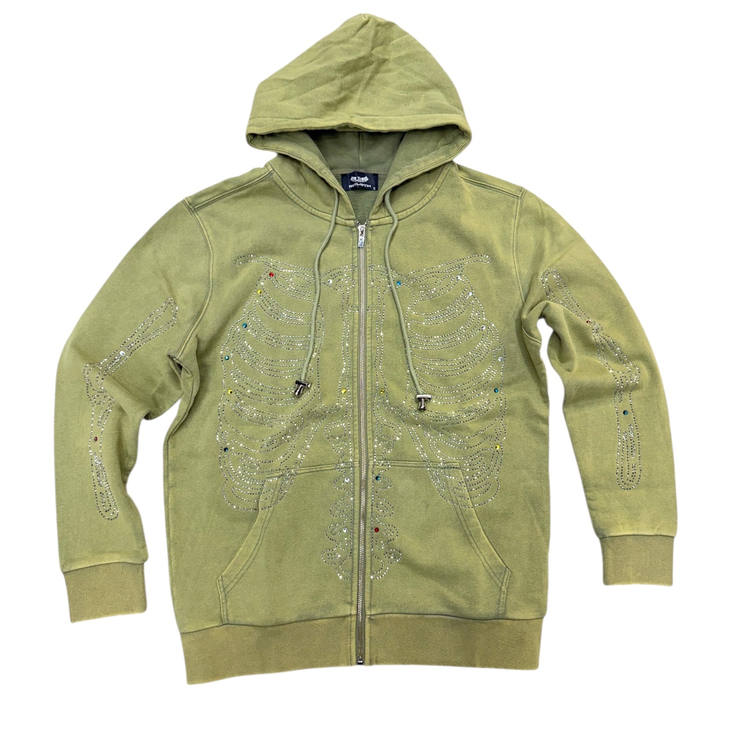 RST - Skeleton diamonds HOODIE - Green -Rst404
