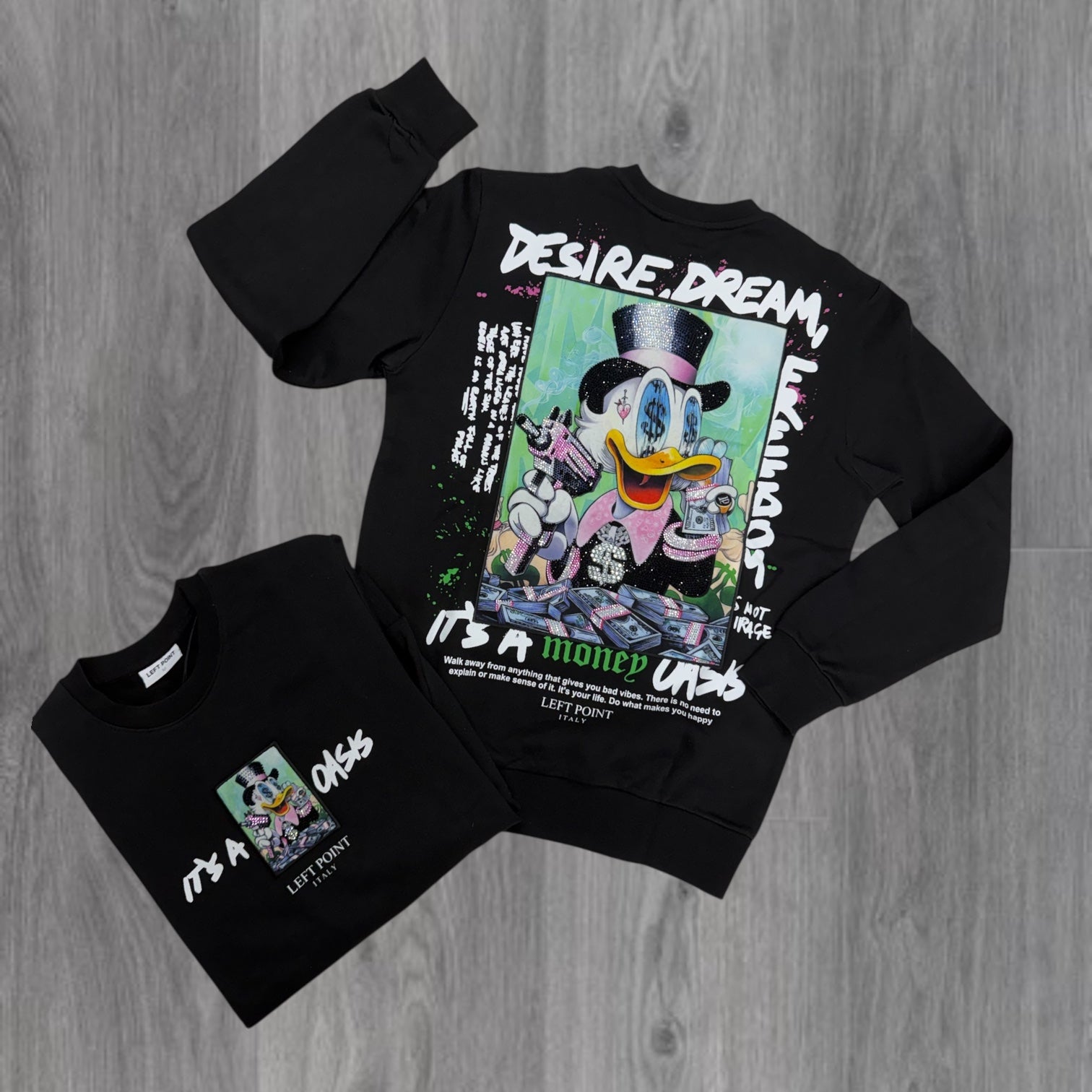LP - Sweatshirt DD Duck Money Black - 1073