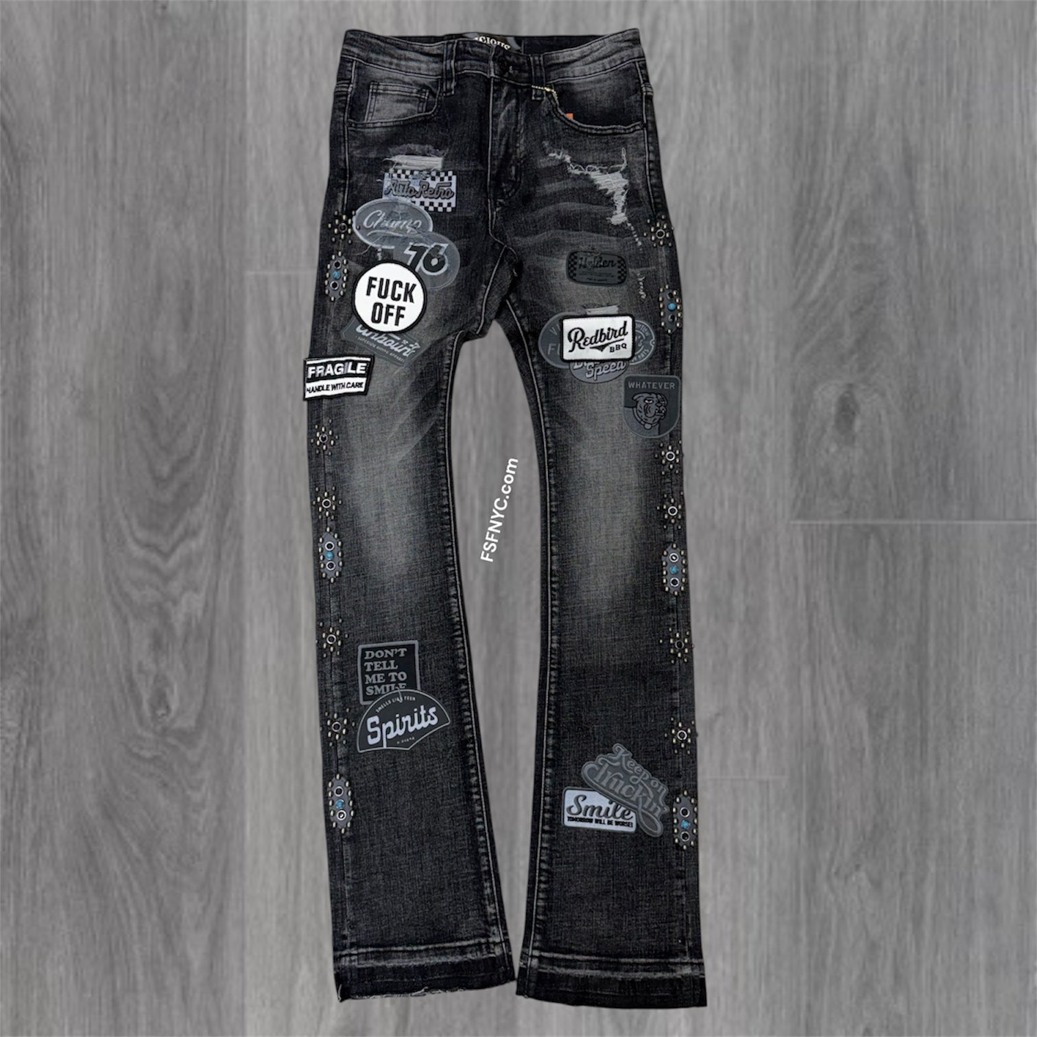 Vicious - Stacked Patch Denim - Black - VC1022