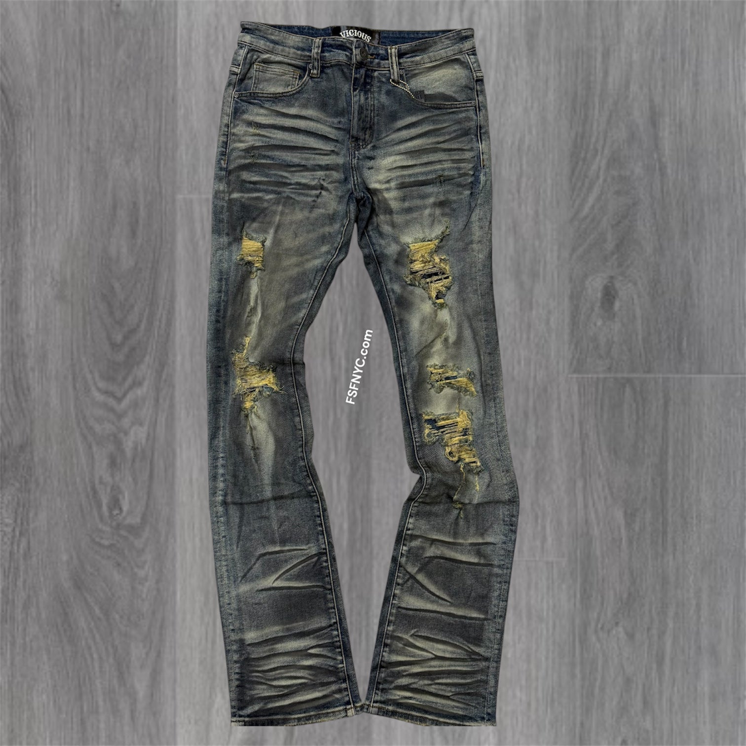 Vicious - Stacked Patch Denim - MUD  - VC1032