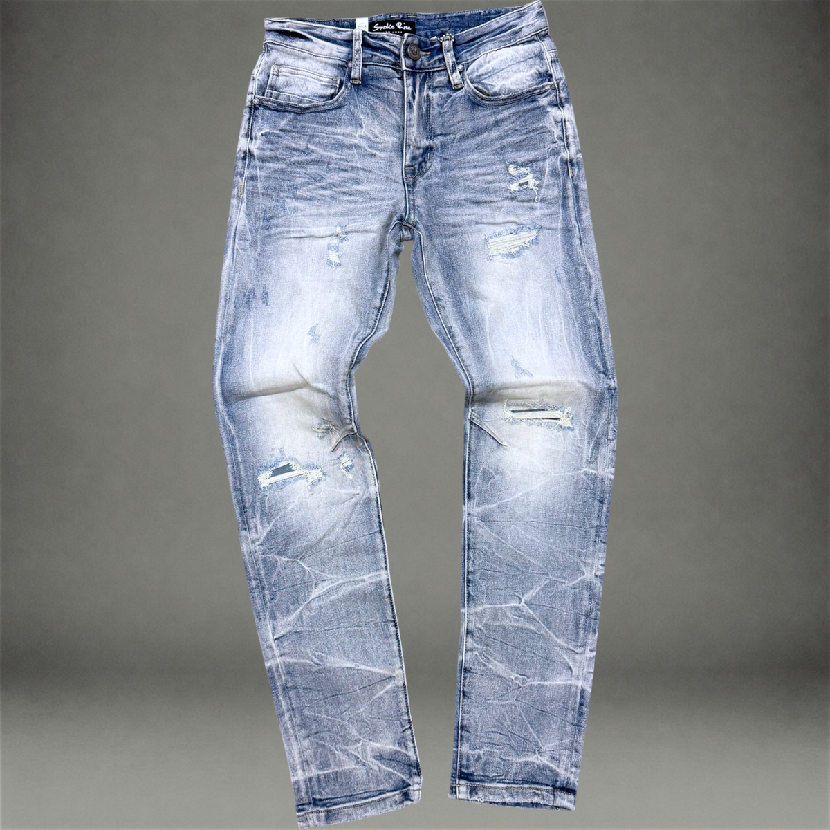 Rise - Washed Effect Denim -  High.Blue - F205