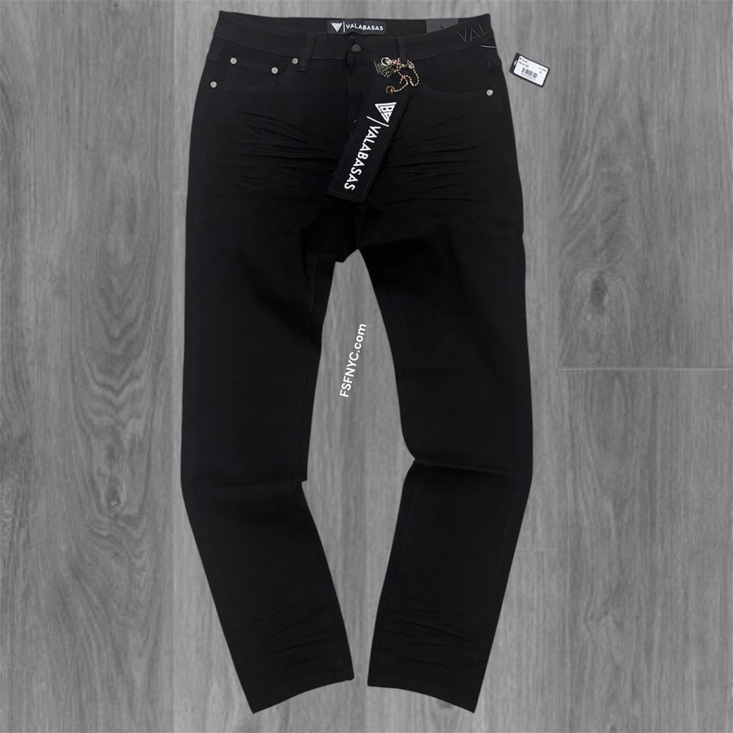 Valabasas- MR Slim Plain Denim - Jet Black - 1004