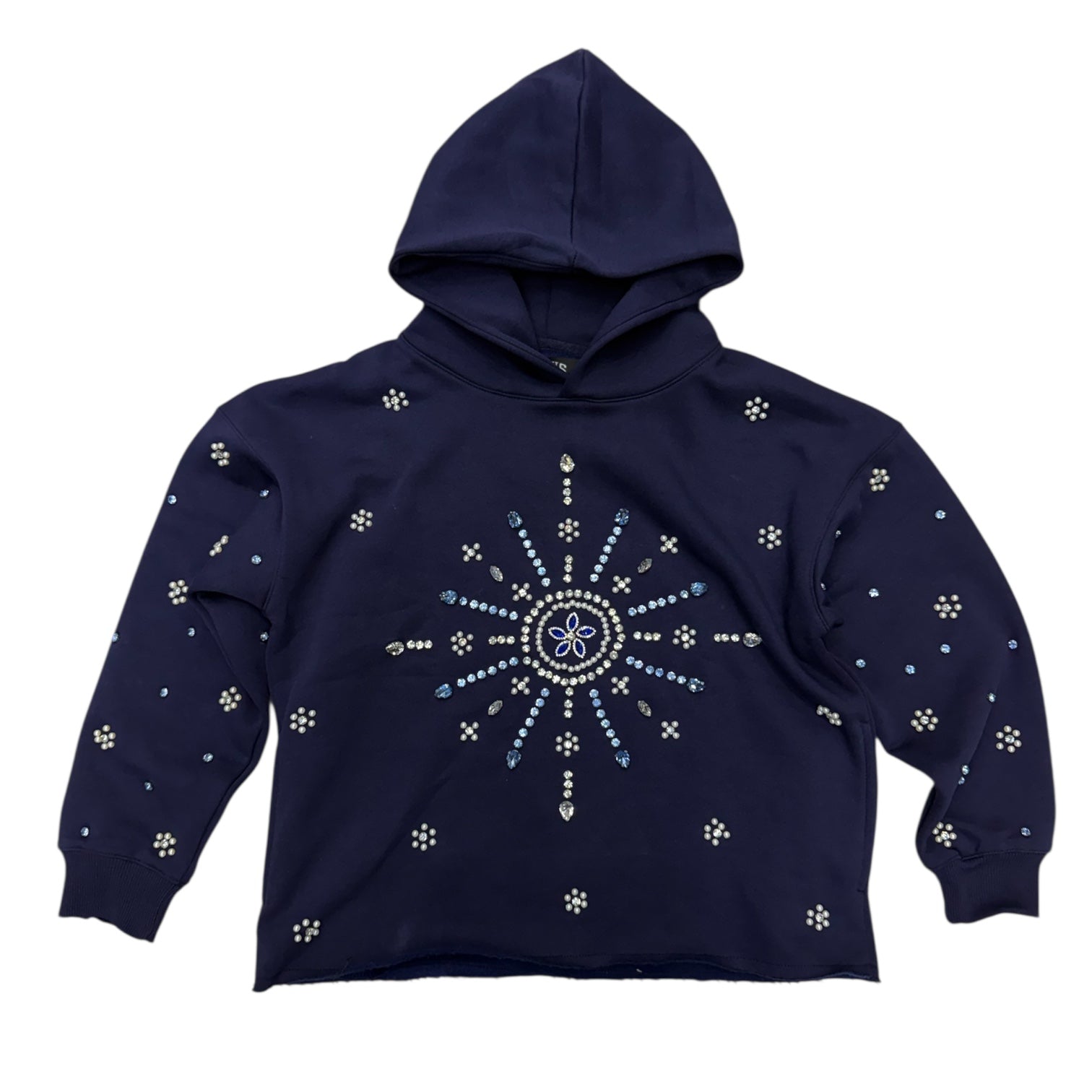 FO - Crystal Cut off Hoodie - Navy - 80772