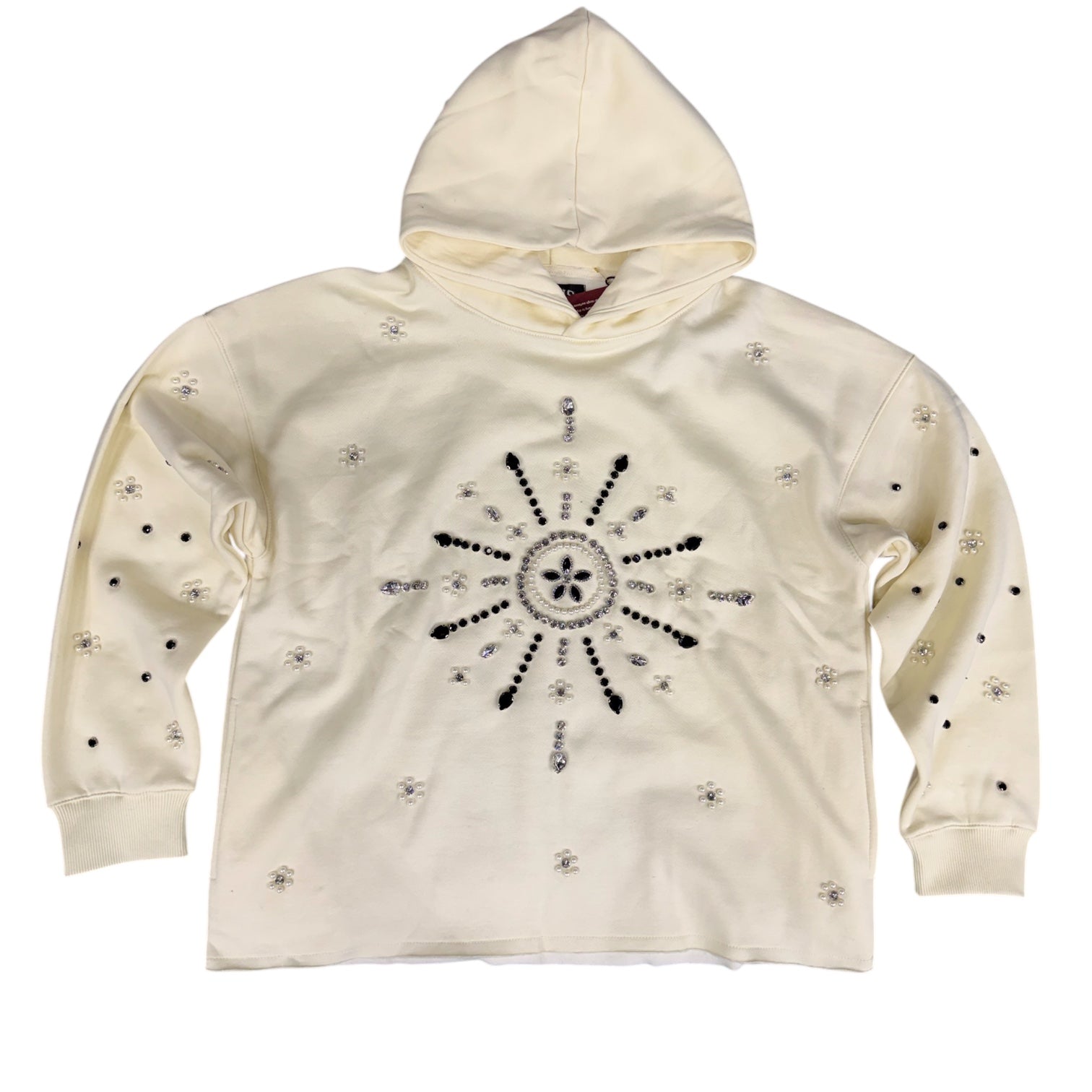 FO - Crystal Cut off Hoodie - Ivory- 80772