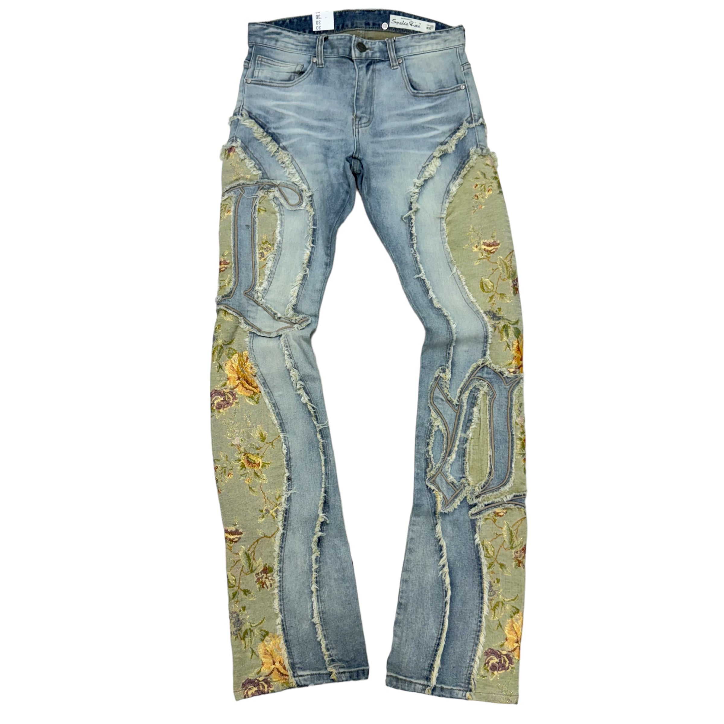 Rise Stacked tapestry Jeans Vanilla Blue 24513