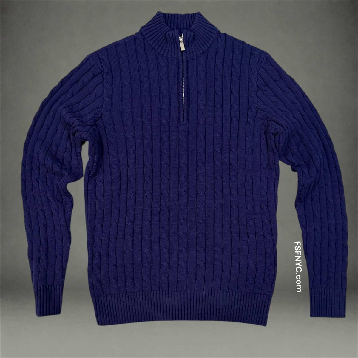 JC - Knitted Quarter Zip - Navy 3909