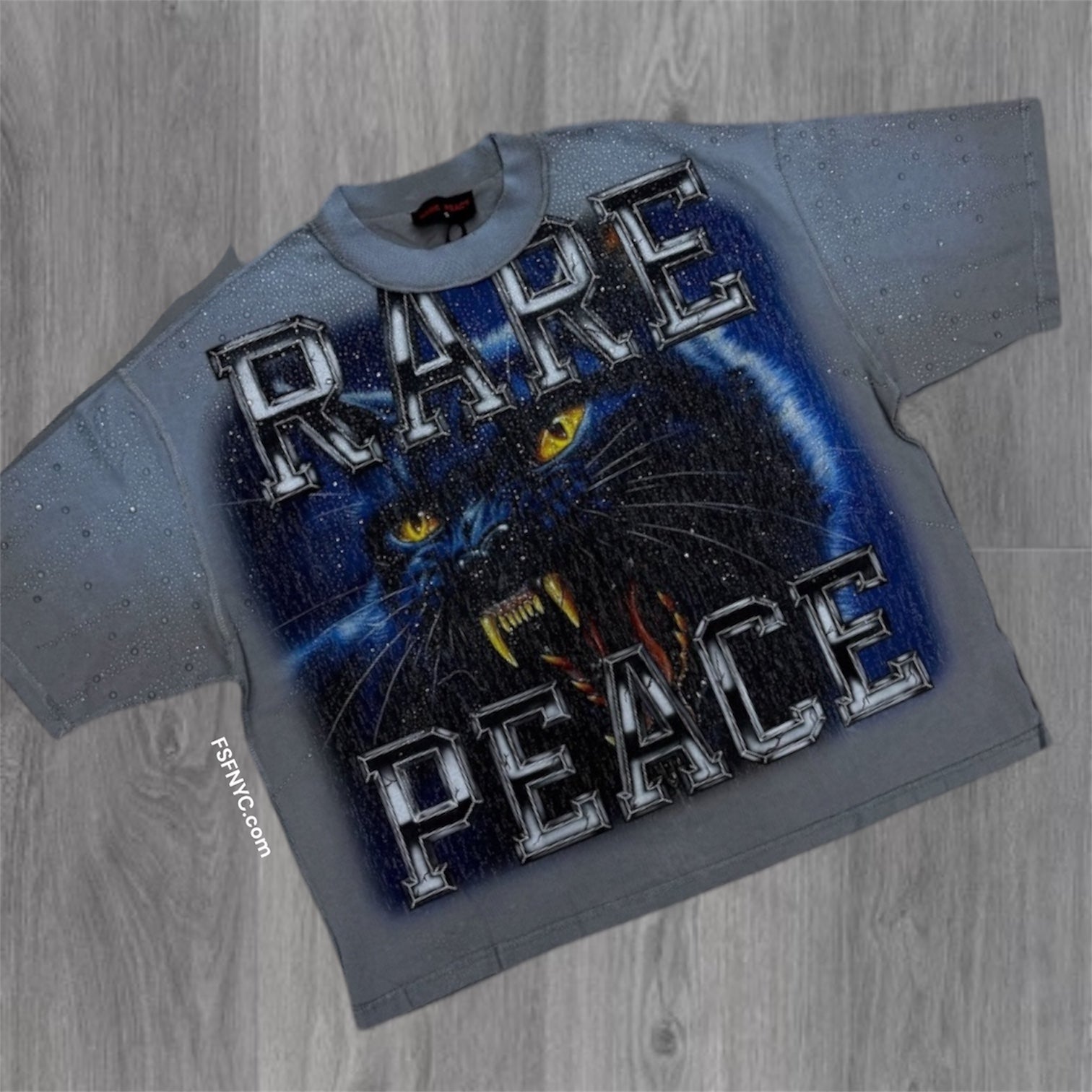 RP - Panther Rhinestone Grey Tee - 6017
