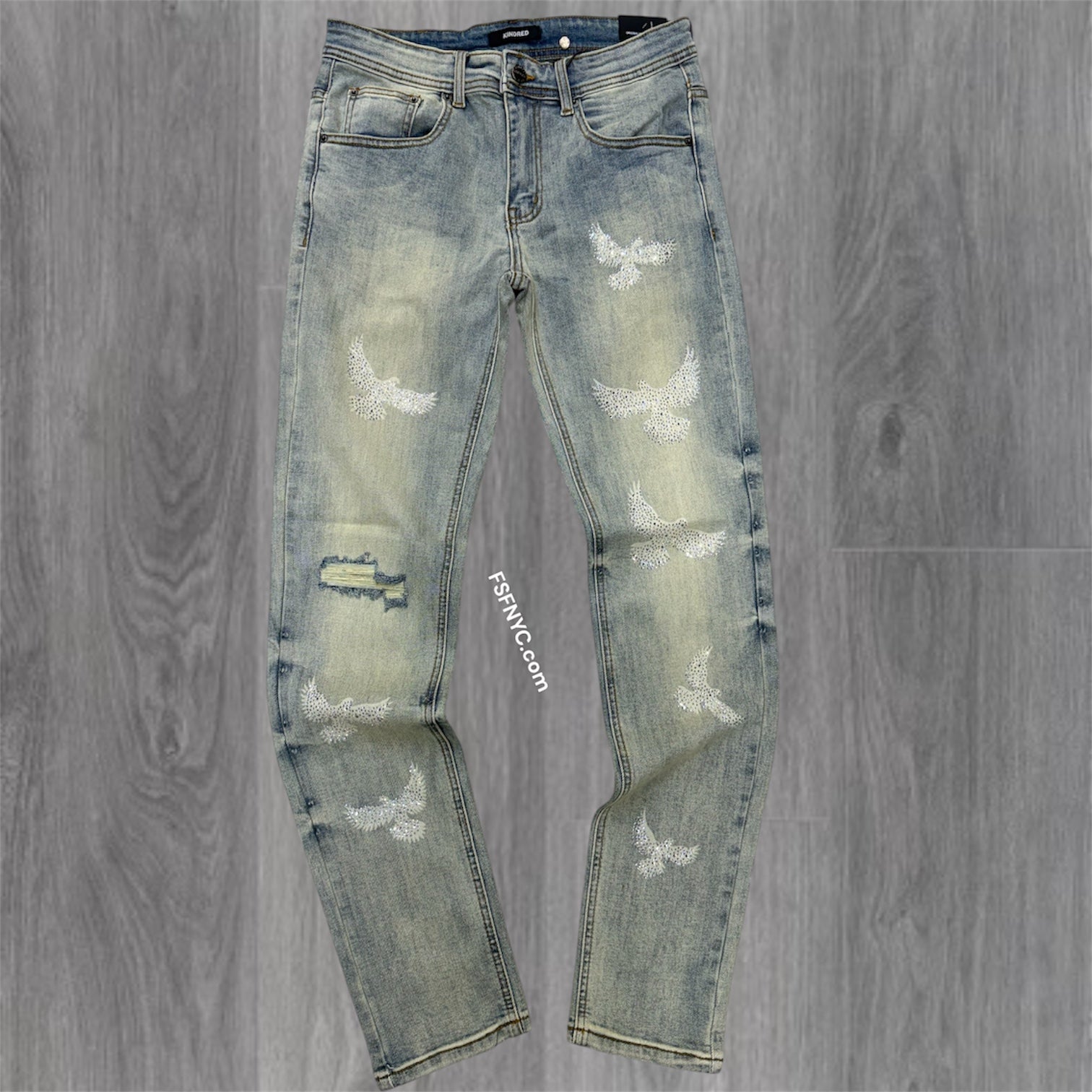 KD - Slim Rhinestones Denim - Blue - 2241A