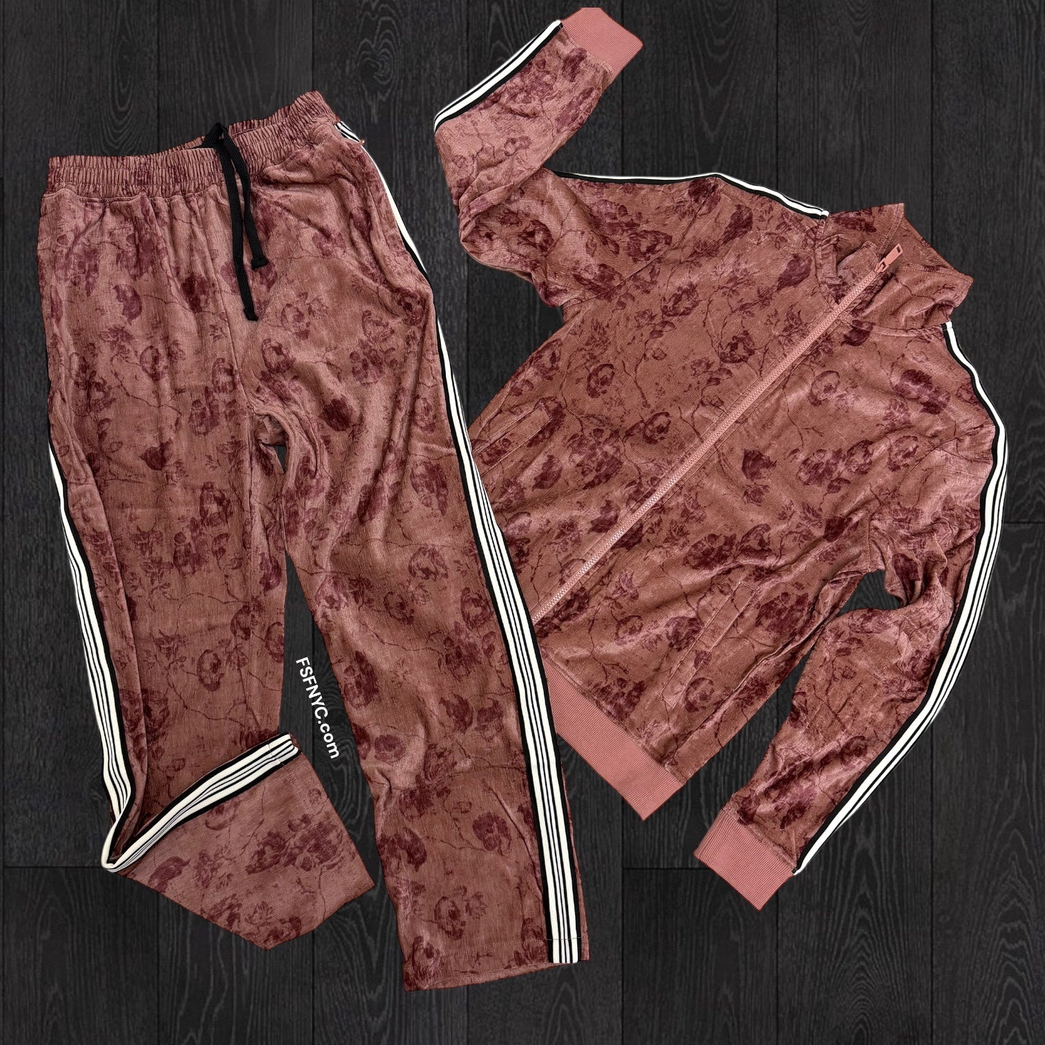 Rebel - Velour Track Set - Dusty Pink - 415 515