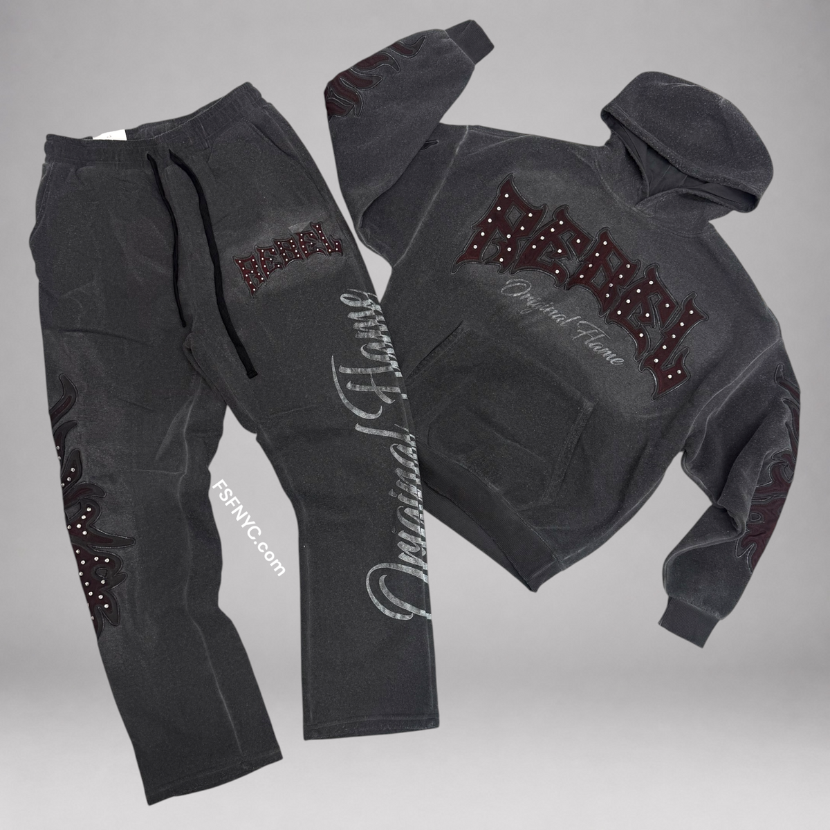 Rebel - OG Flame sweat suit - Black - 320420