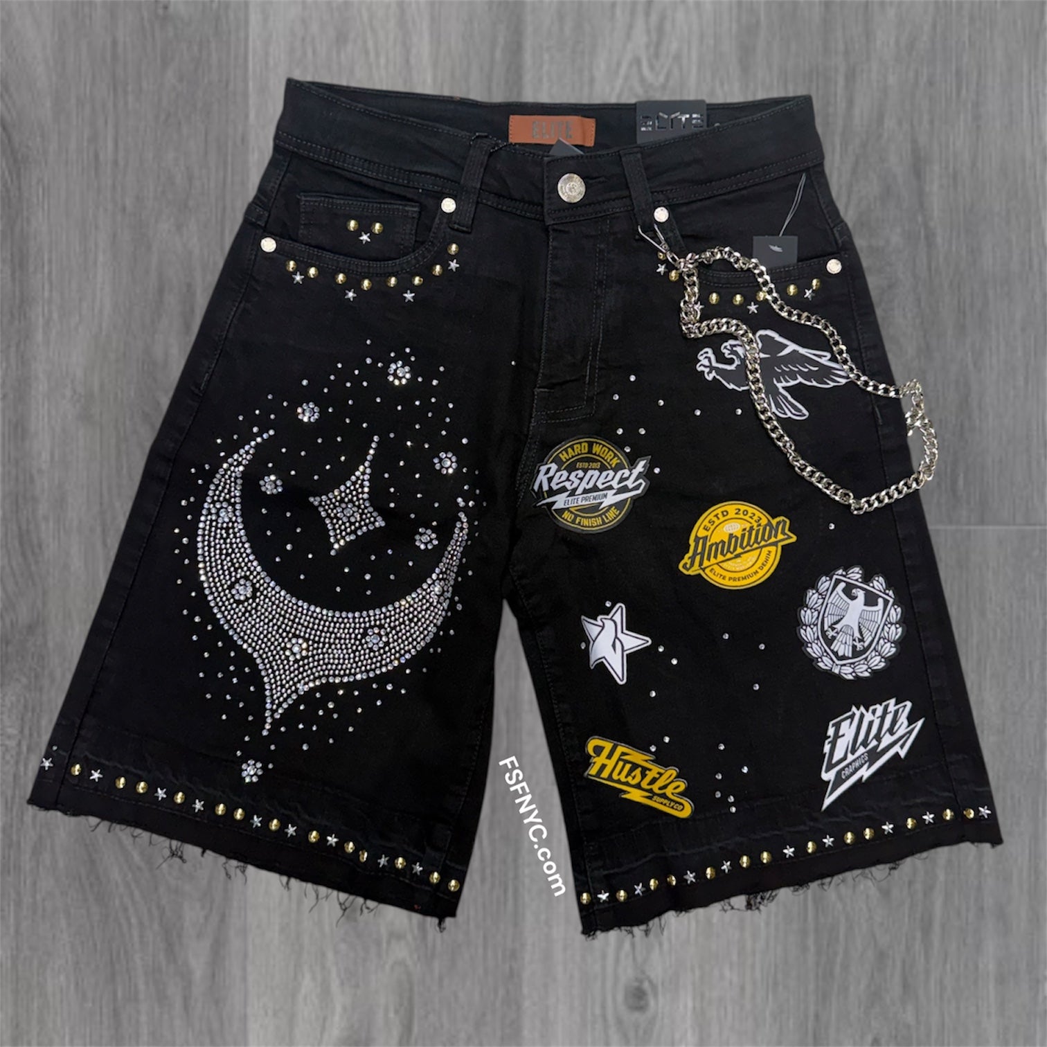 Elite - Movie Star Denim Shorts - Black - 19470