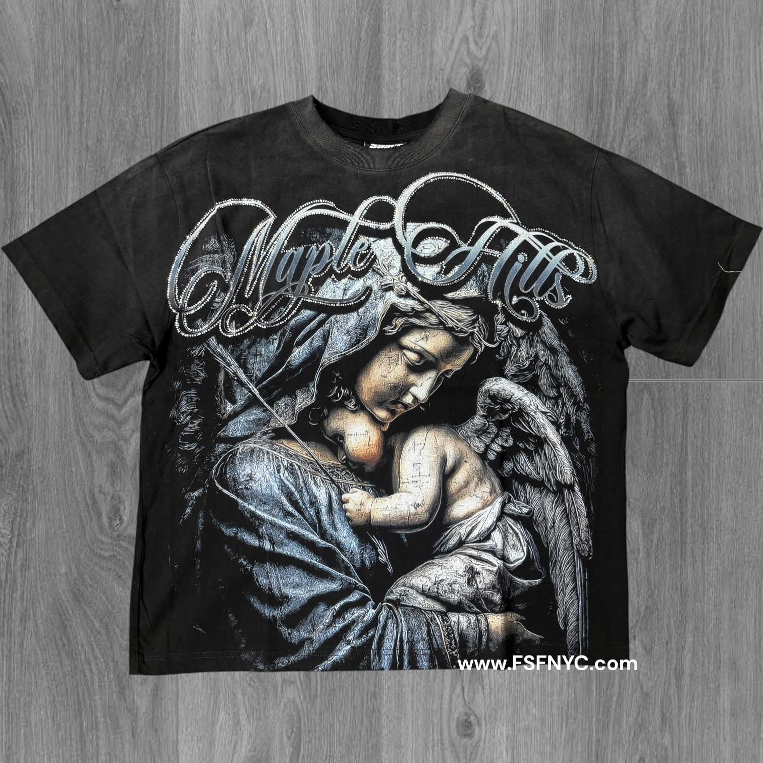 Space - Mother Mary Angle T-shirt - Black - TS07