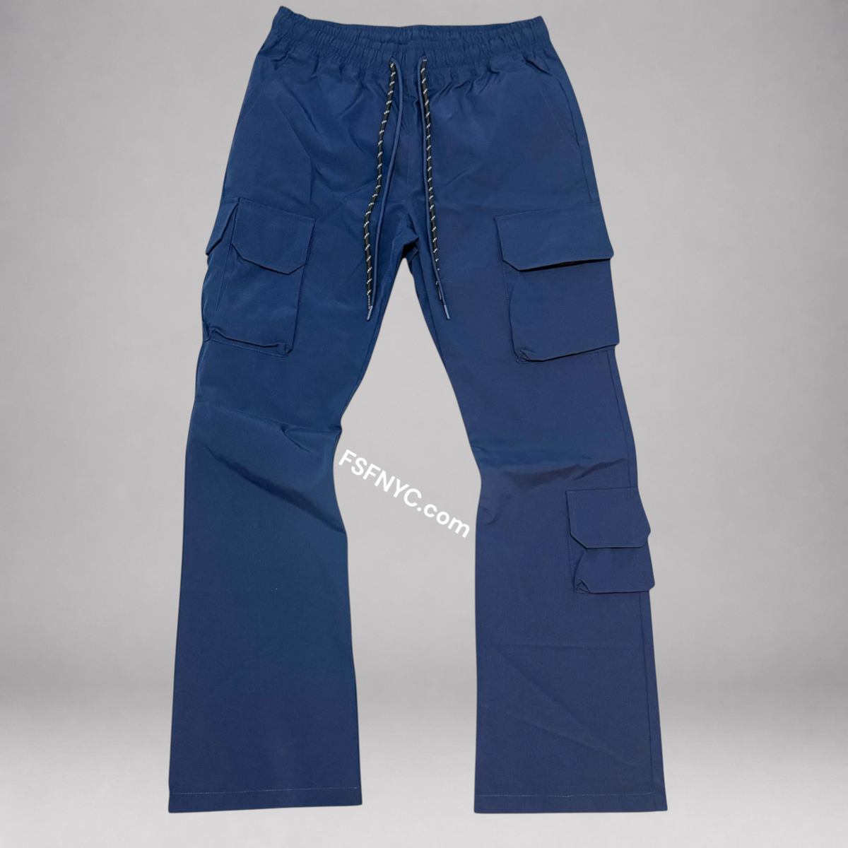 Baruda - Flare Nylon Cargo Pants - Navy - 404FS