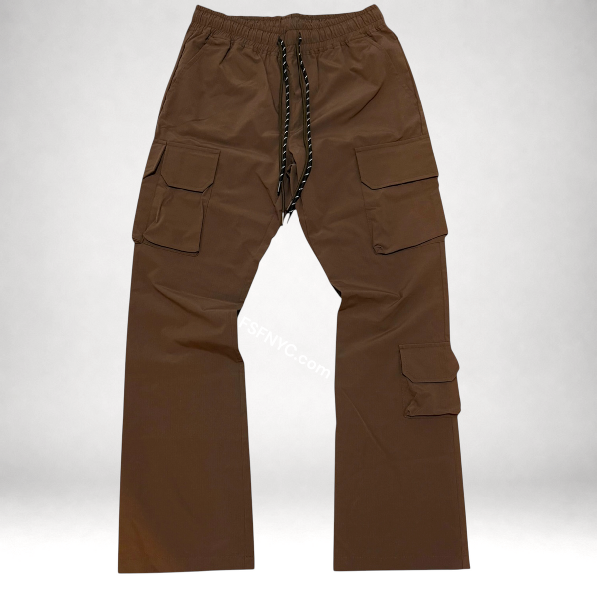 Baruda - Flare Nylon Cargo Pants - Brown - 404FS