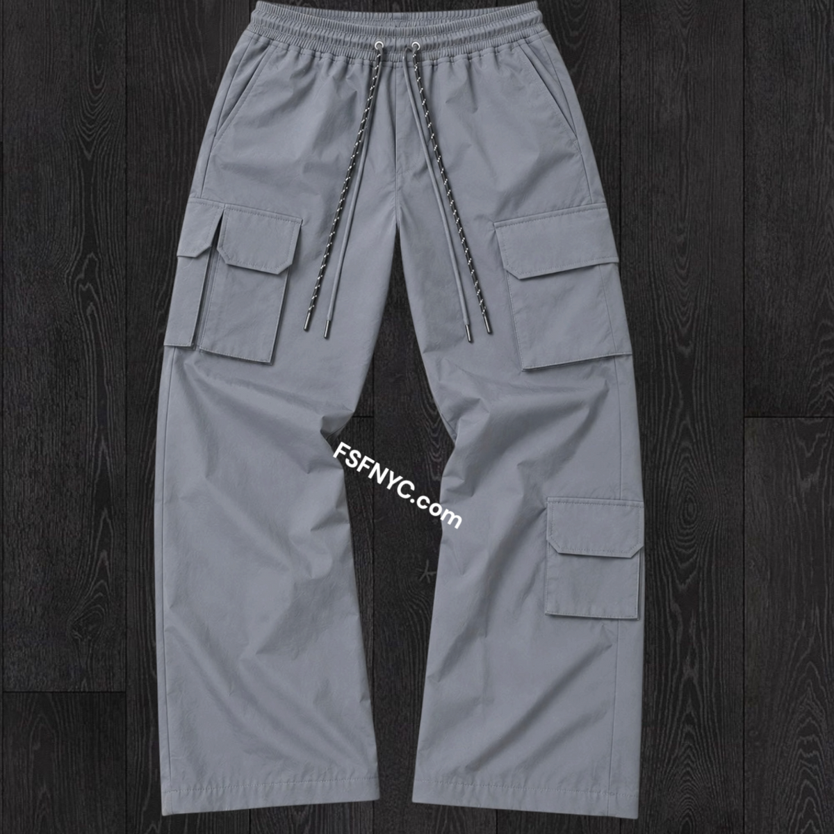 Baruda - Flare Nylon Cargo Pants - Grey - 404FS