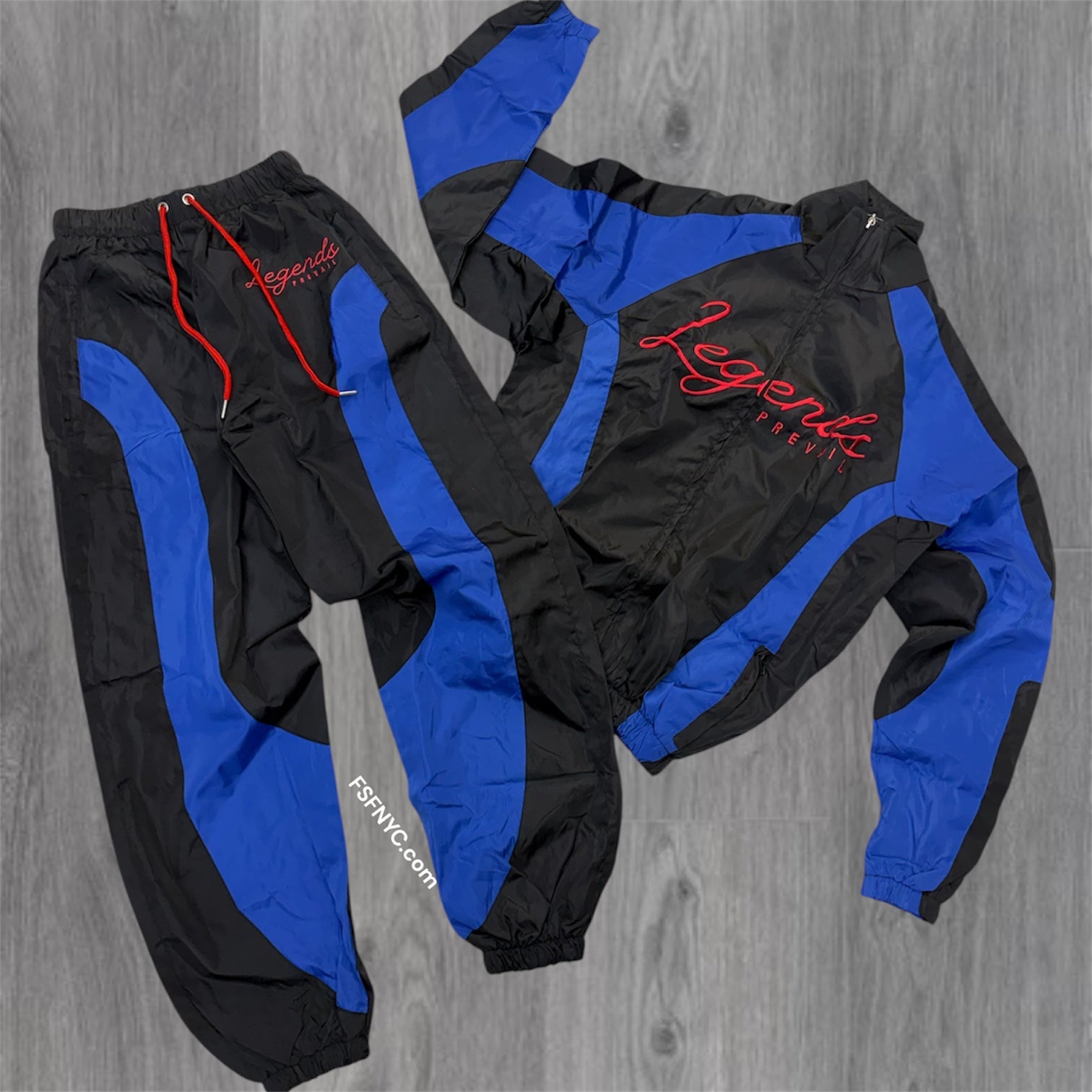 Prevail - Windbreaker set - Black/Royal - 1993