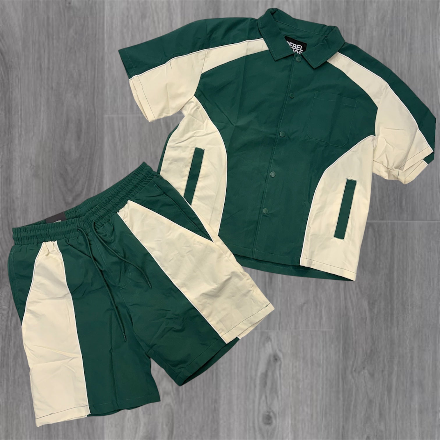R - Nylon Color Block Short Set - Hunter - 730930