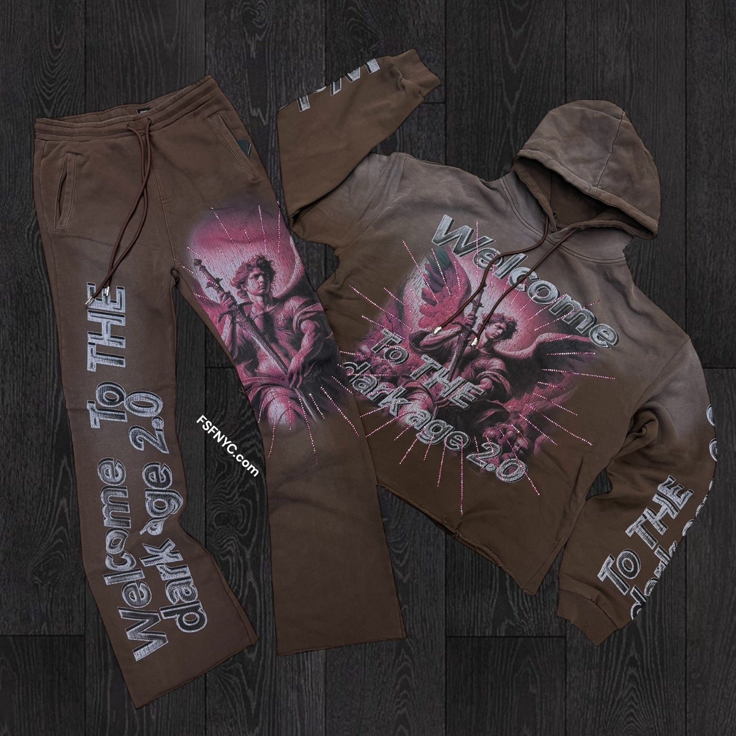 RP - Stacked Dark Age sweat Suit - Brown