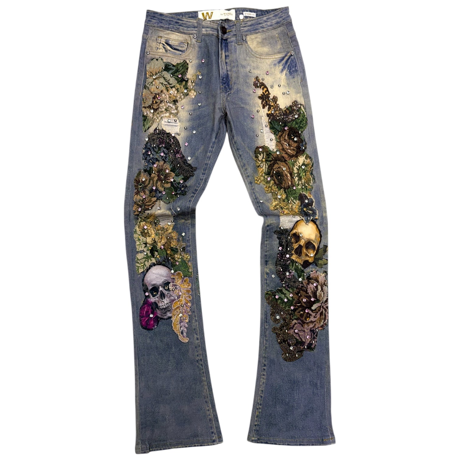 W - Stacked Embod/Crystal Denim - Stone Blue - M8598D