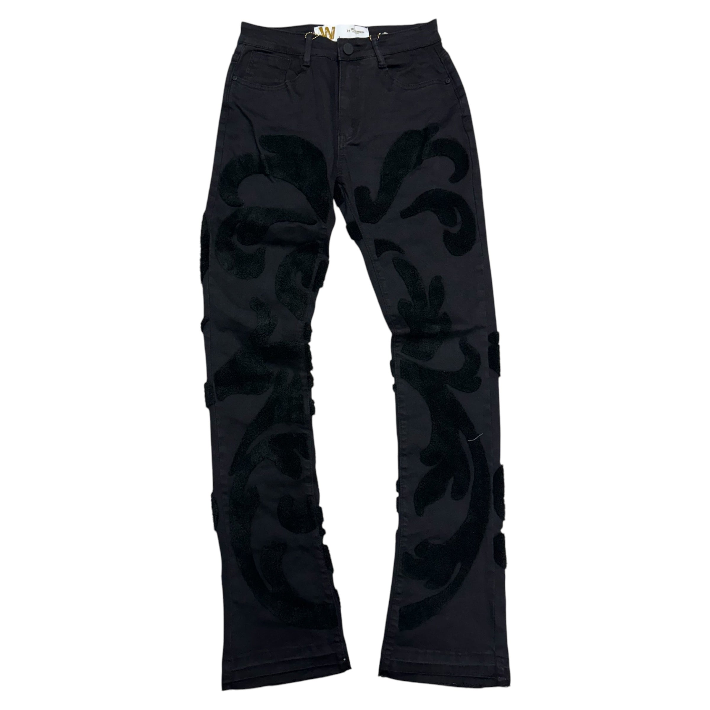 W stacked Jeans Black M8170D