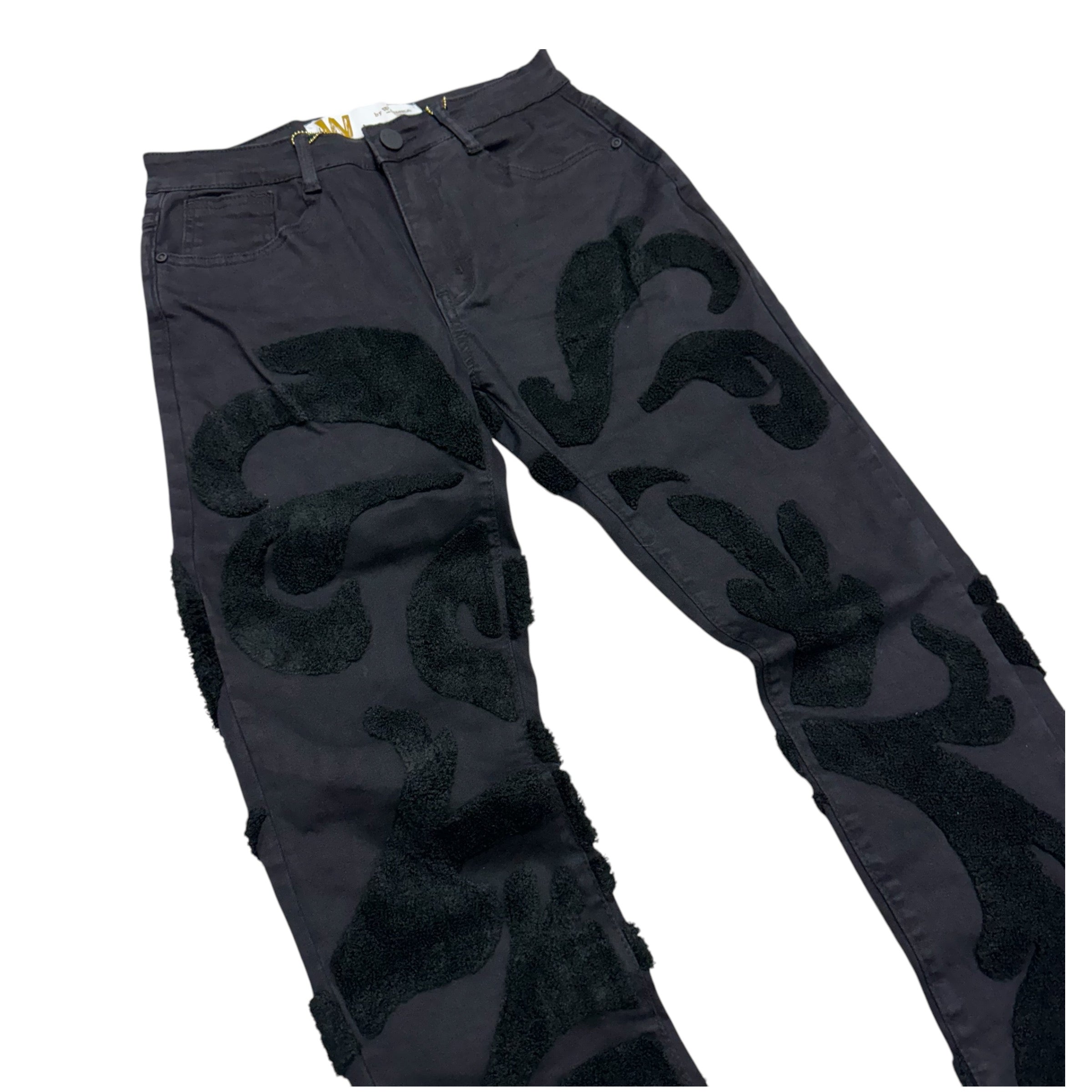 W stacked Jeans Black M8170D