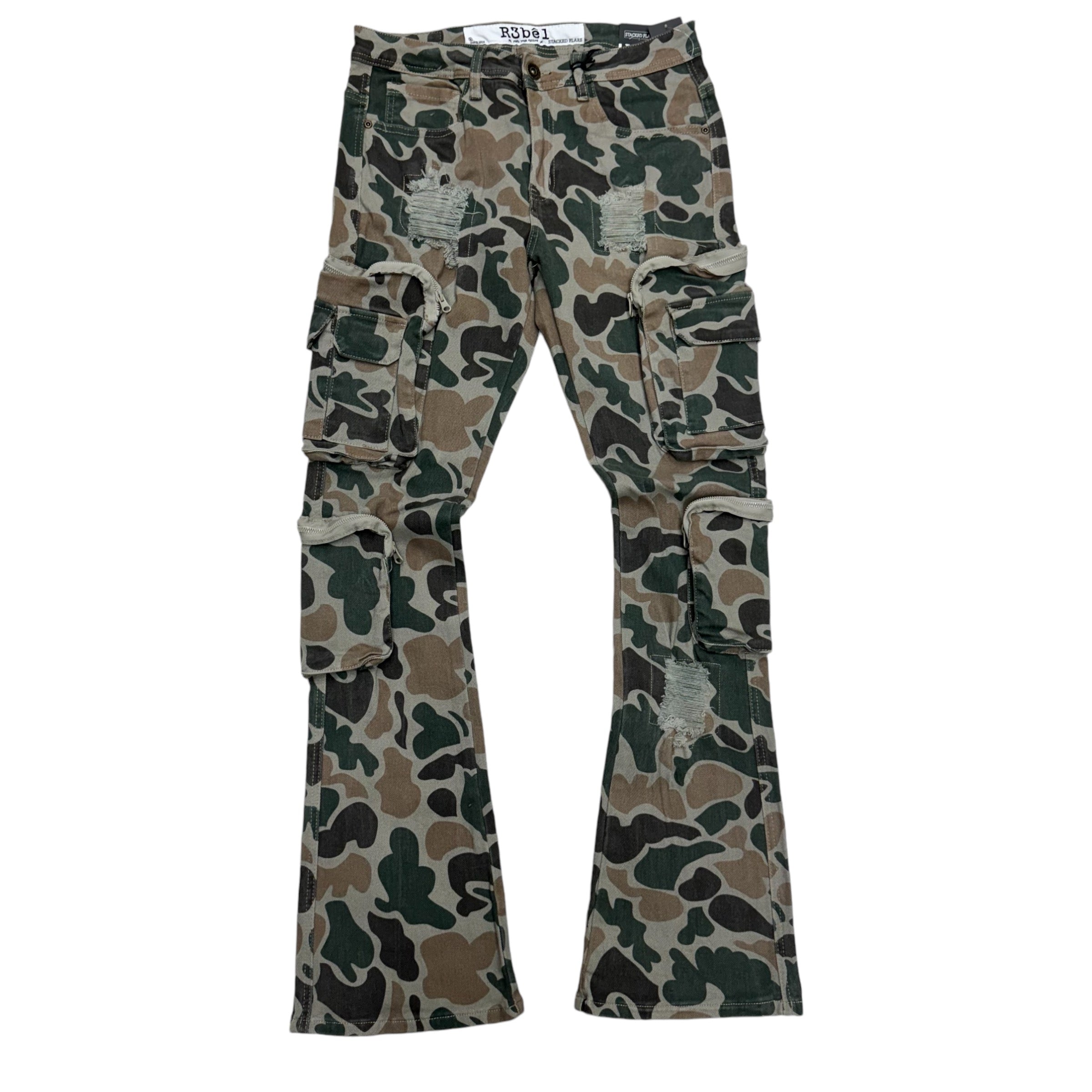 Rebel Stacked Cargo Denim Duck  Camo 675