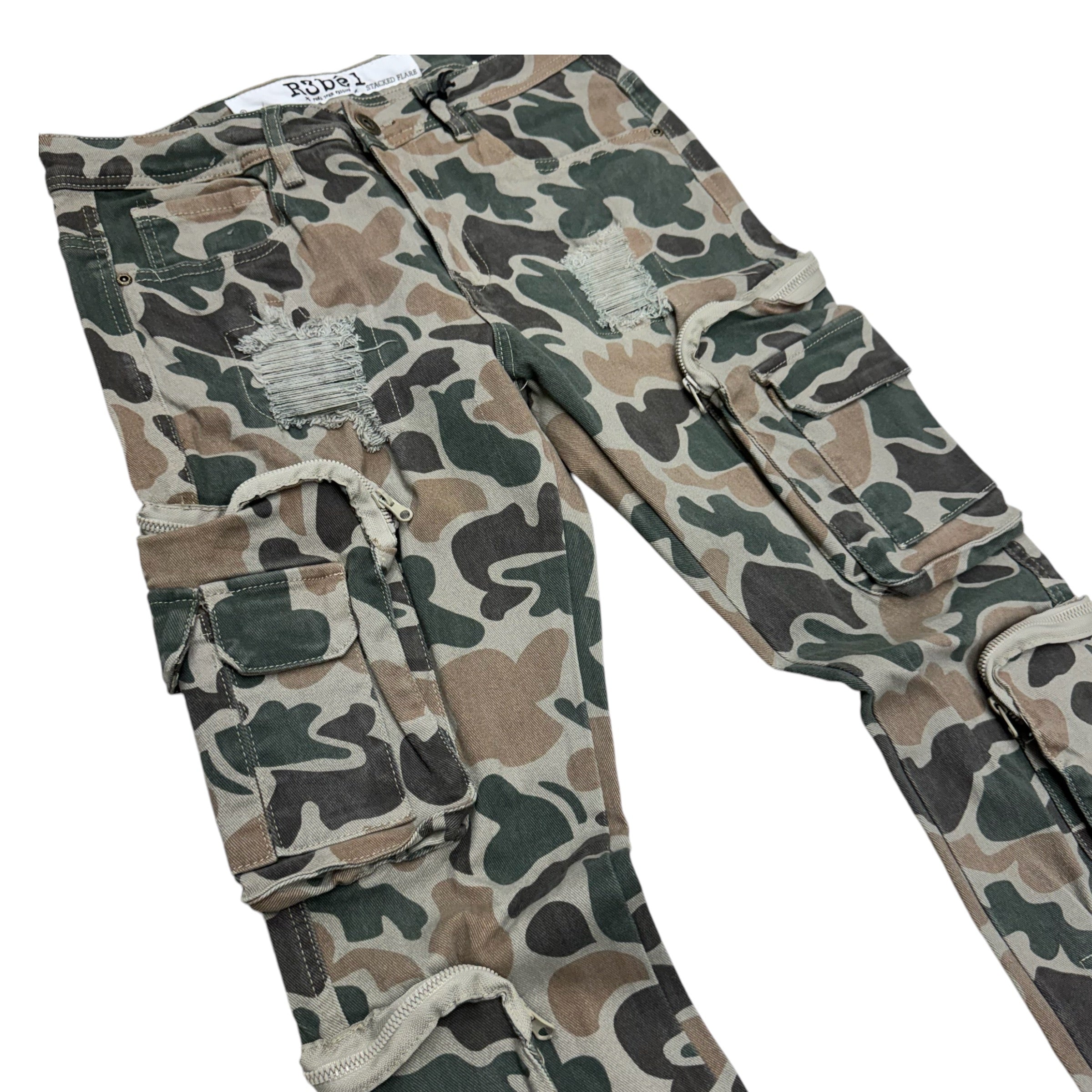 Rebel Stacked Cargo Denim Duck  Camo 675