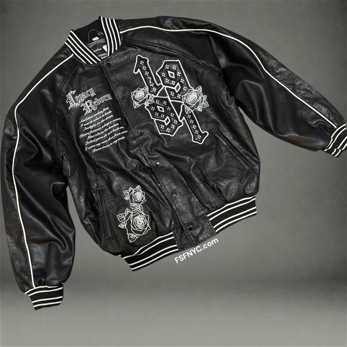 Rise - Crocodile Elite Varsity Jacket - C. Black F599