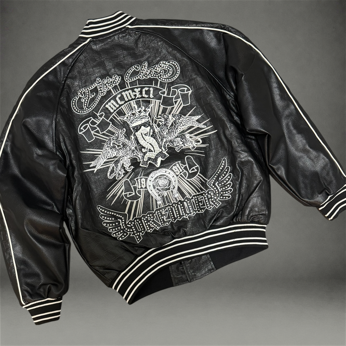 Rise - Crocodile Elite Varsity Jacket - C. Black F599