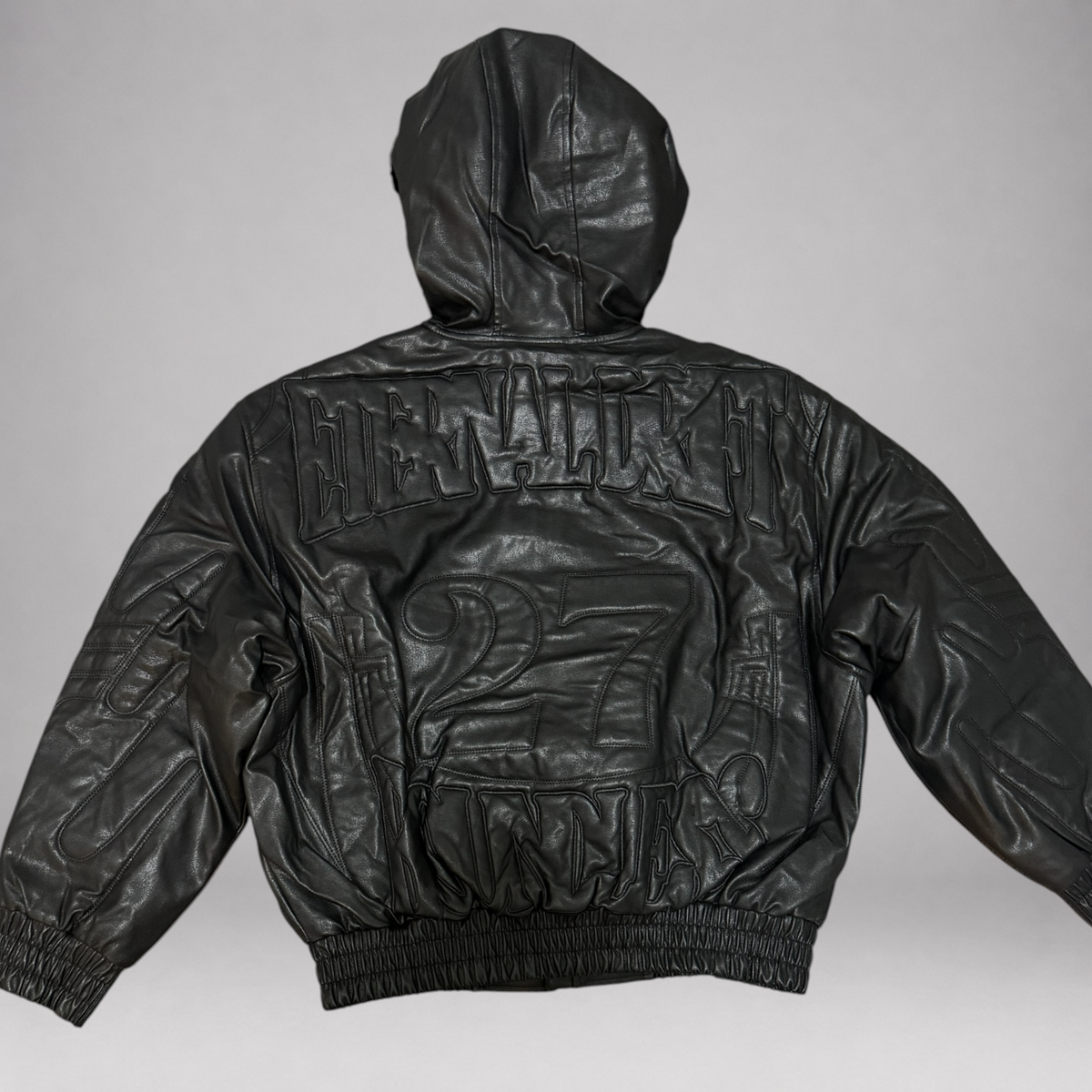 Rise - Bomber Leather Jacket - Black - P594