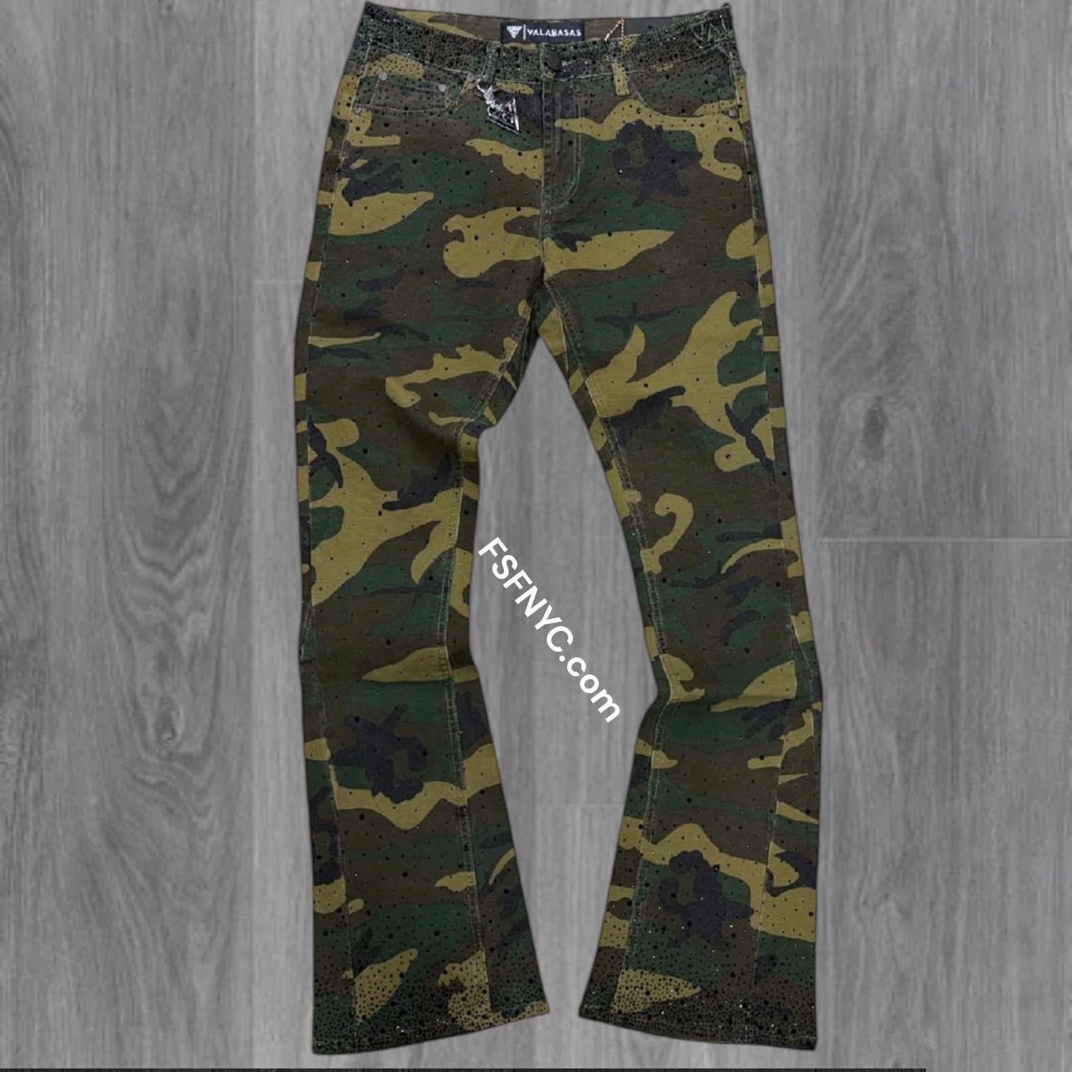 Valabasas - Recon Stacked Denim -camo green - 1059