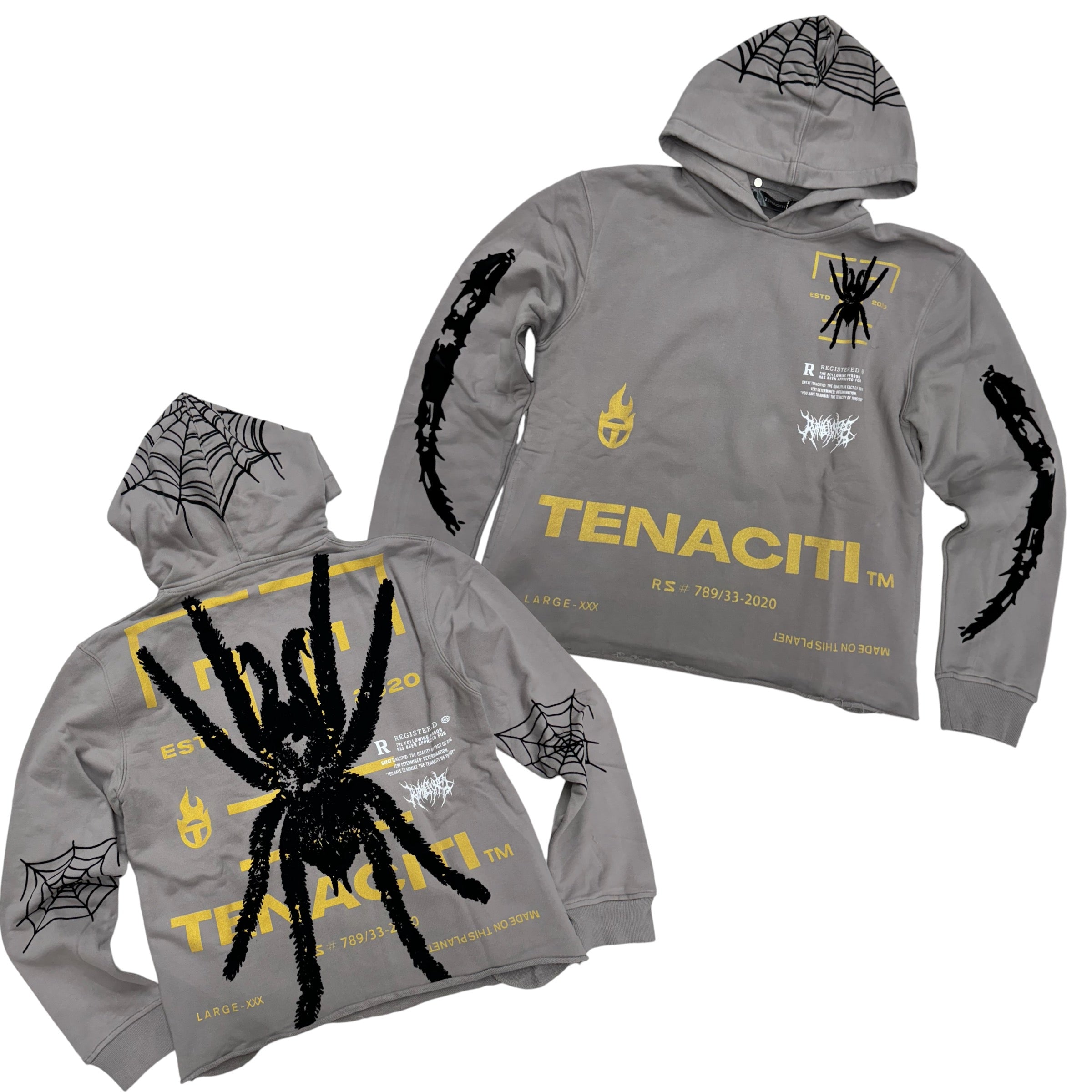 Tenaciti Crop Web Hoodie Taup Gold 1034H