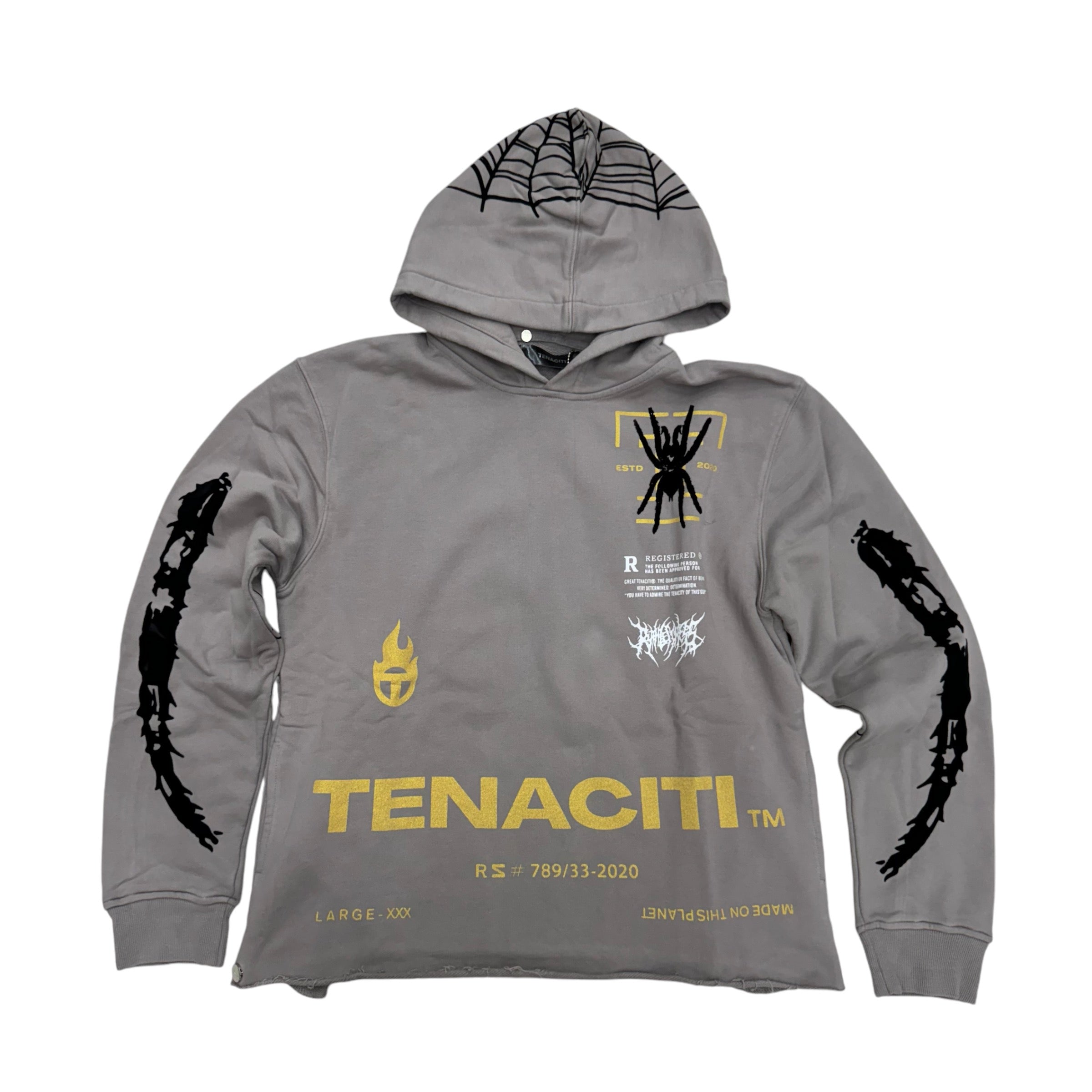 Tenaciti Crop Web Hoodie Taup Gold 1034H