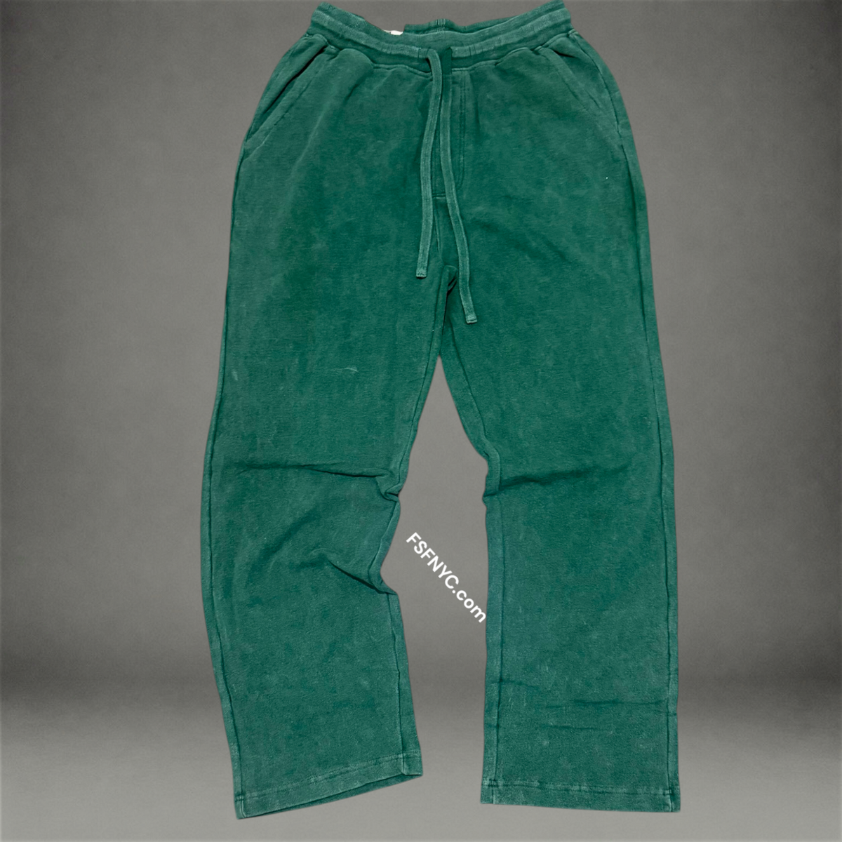 R - Acid Wash Sweat Pants - H.Green - 420
