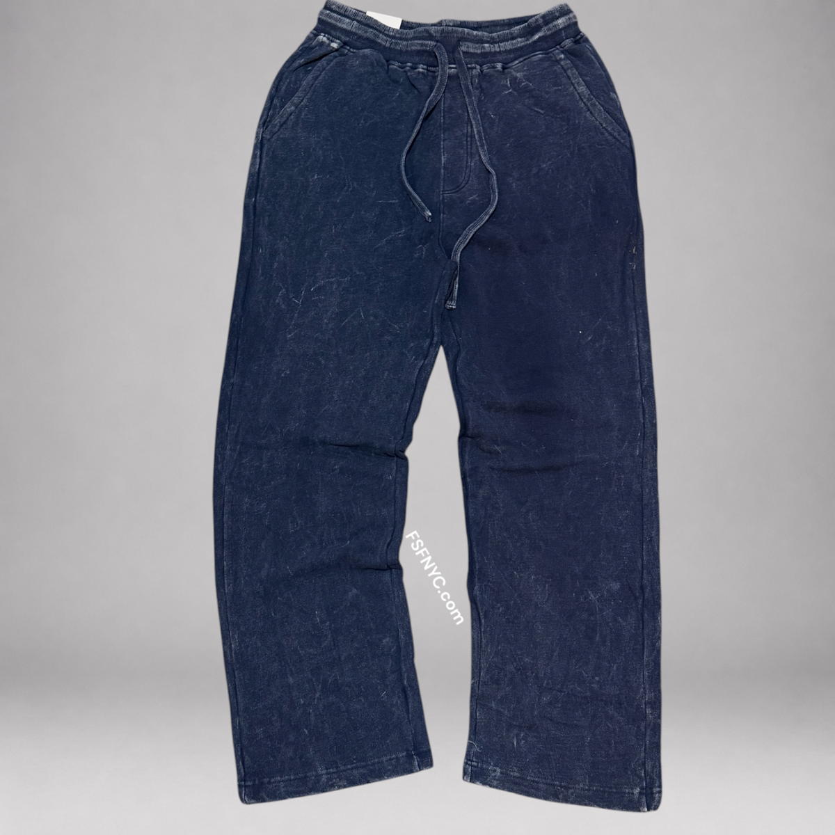 R - Acid Wash Sweat pants - Navy - 420