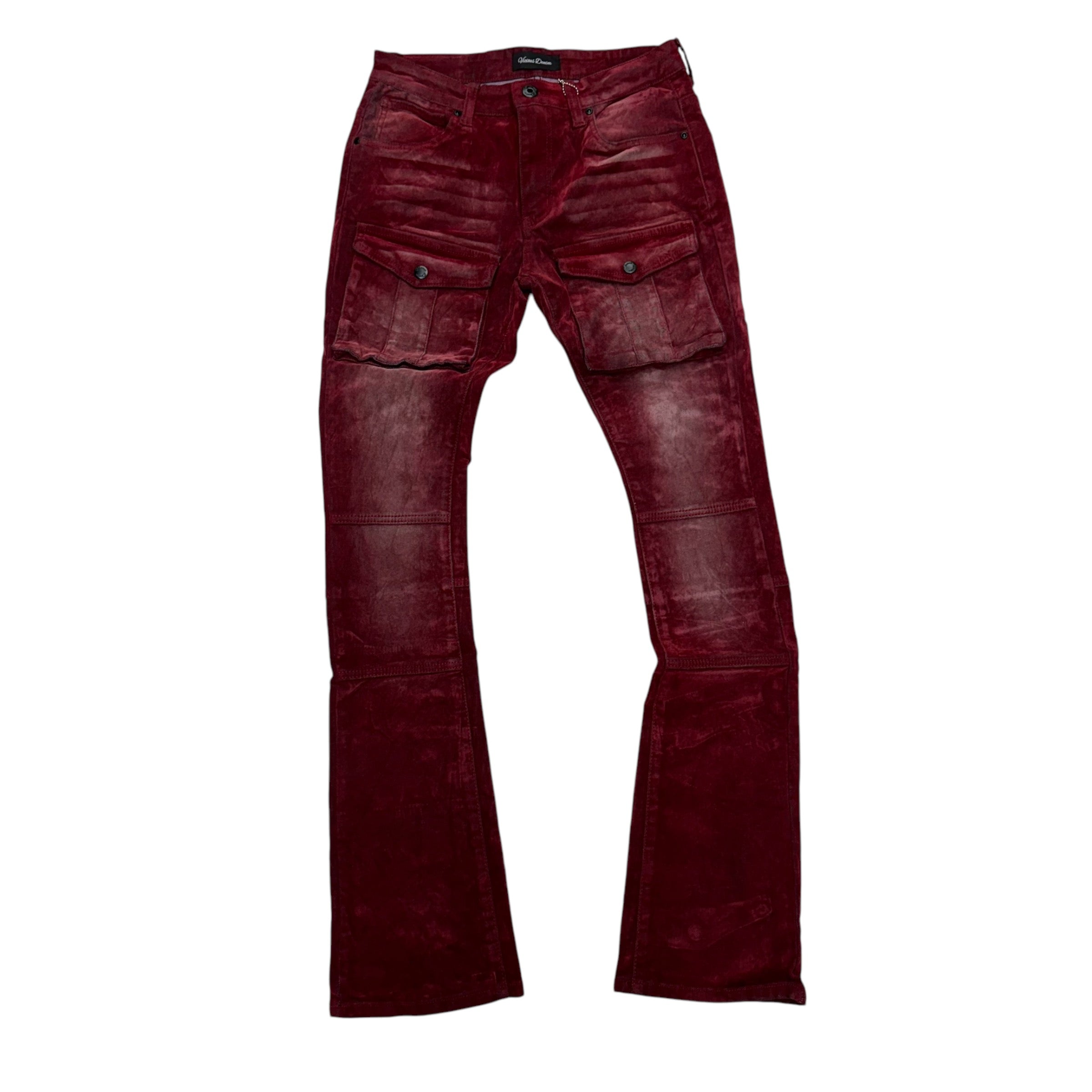 Vicious stacked Suede Pants Wine VC552