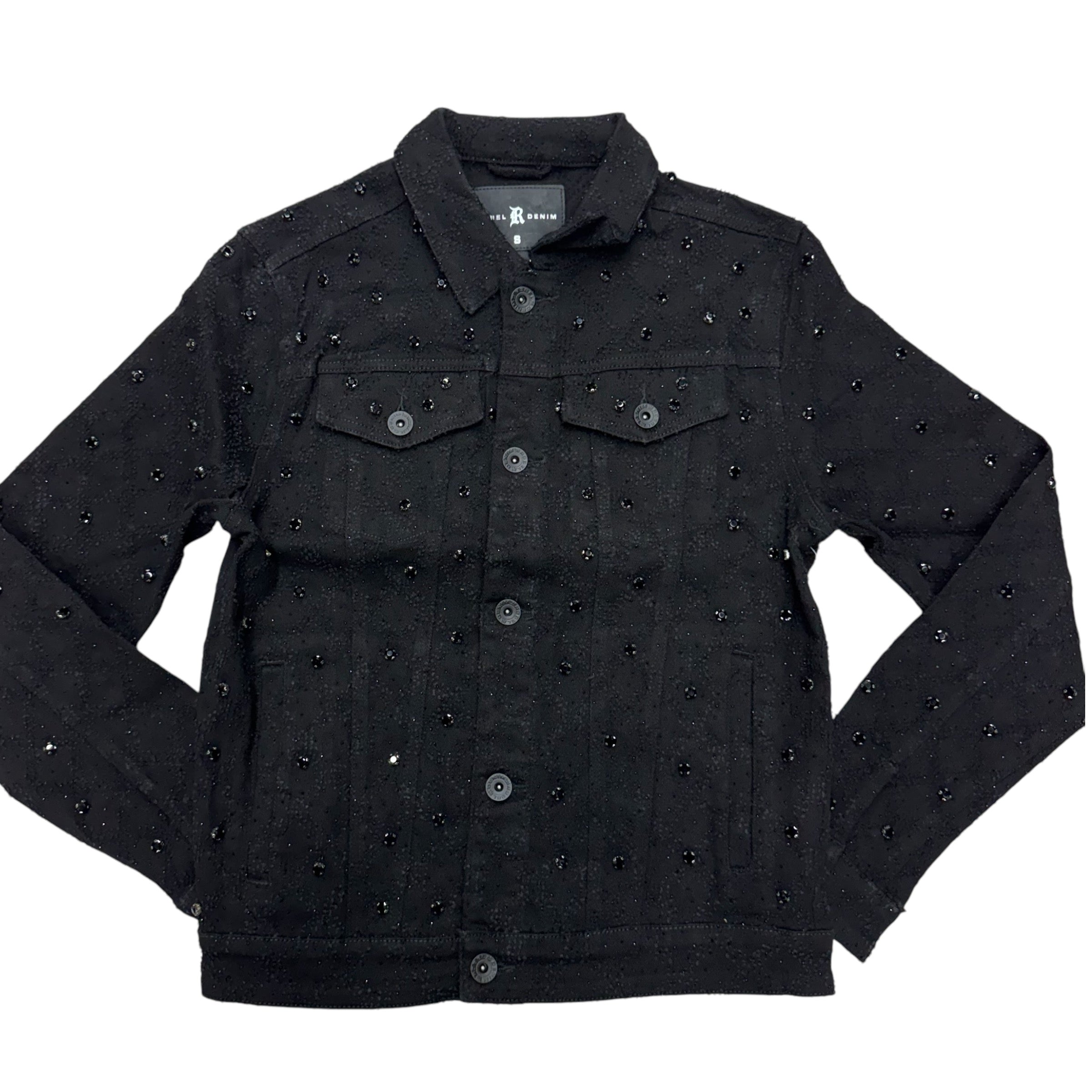 R Crystal Denim Jacket Black 530 630