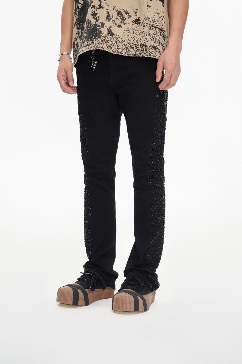 Valabasas- The Shock Stacked Rhinestone Denim - 1043