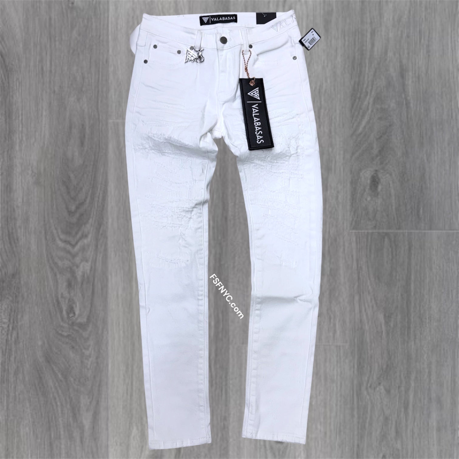 Valabasas - Slim Fit Repair Denim - White - 1047