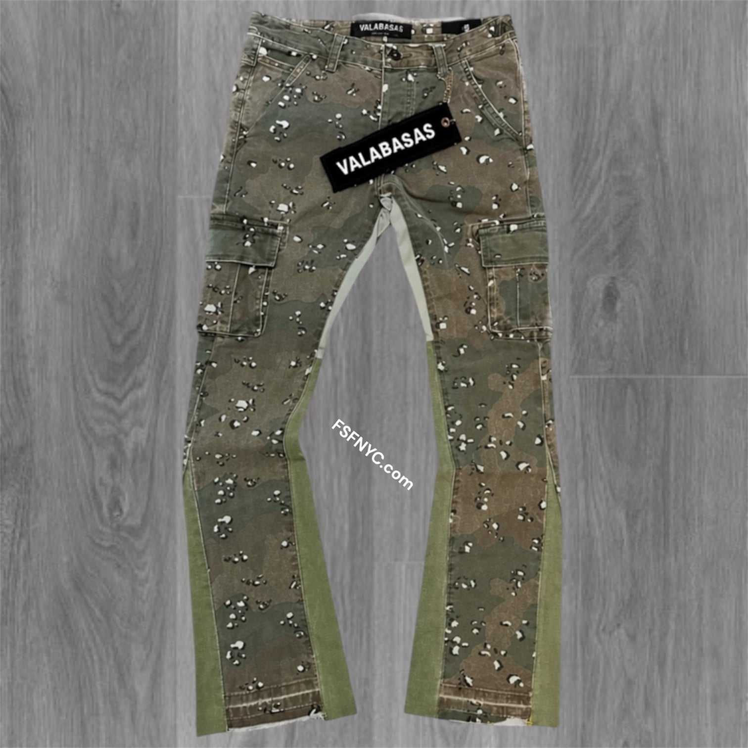 Valabasas- Geno stacked Cargo Denim - DB Green - 1006