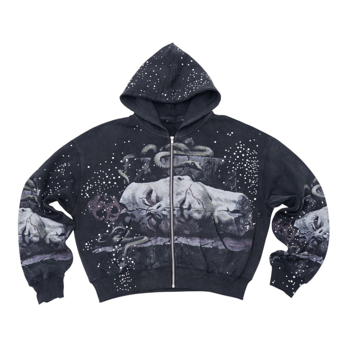 SYN - Statue Zip up Hoodie - Black - SYNH32