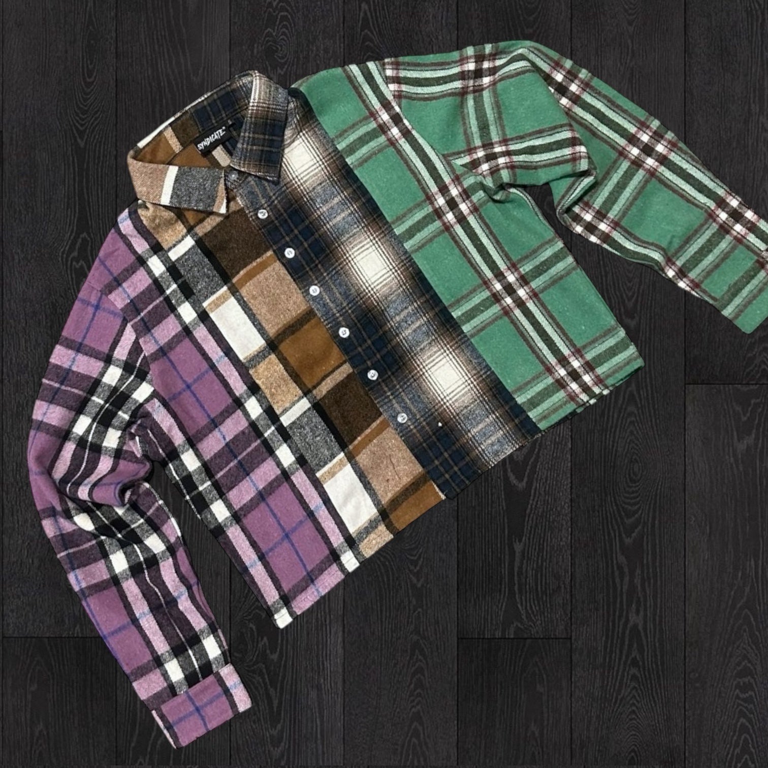 SYN - Flannel “Short Length - Multi1 Green - SYNF1