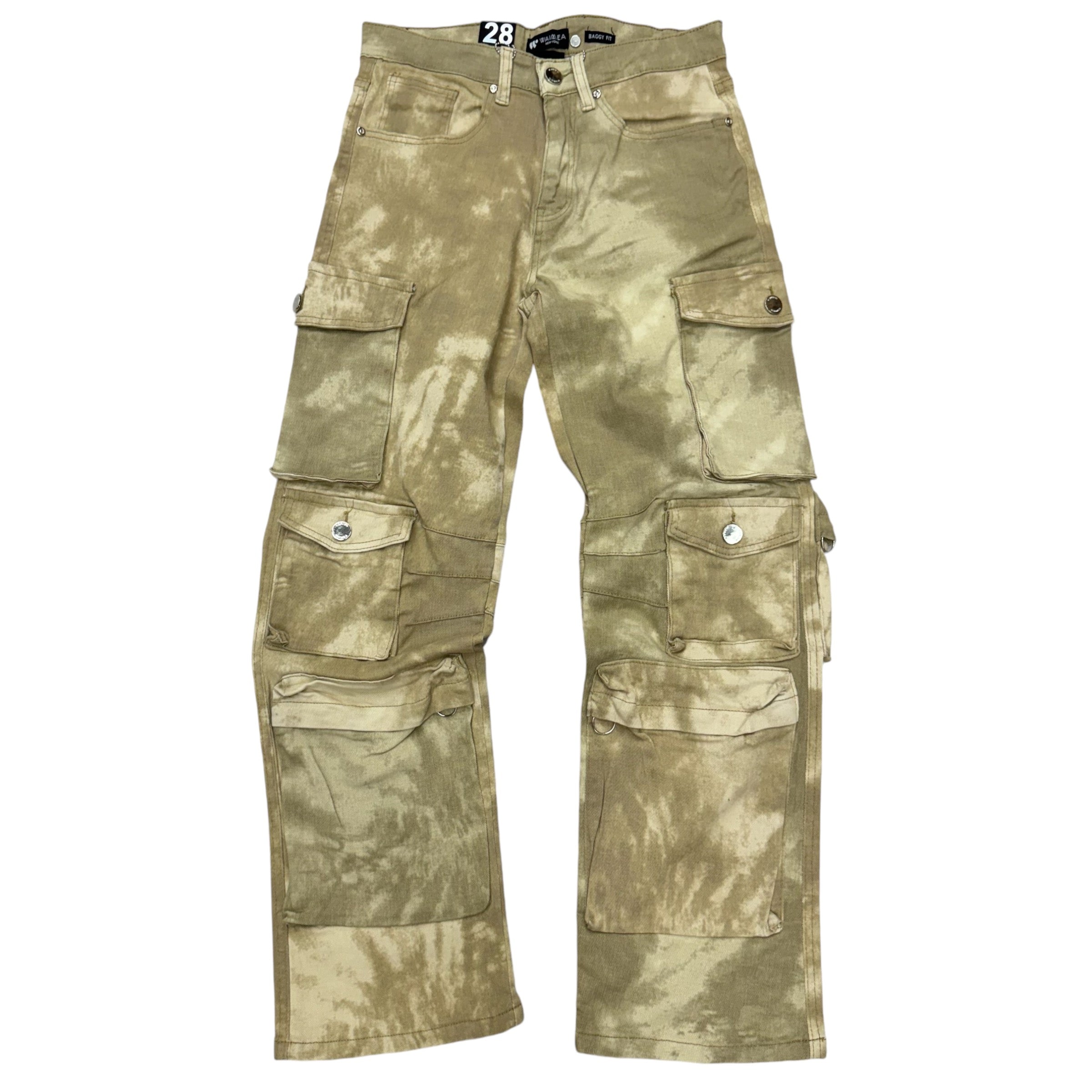 Baggy Fit Cargo Denim khaki tidy camo 8037