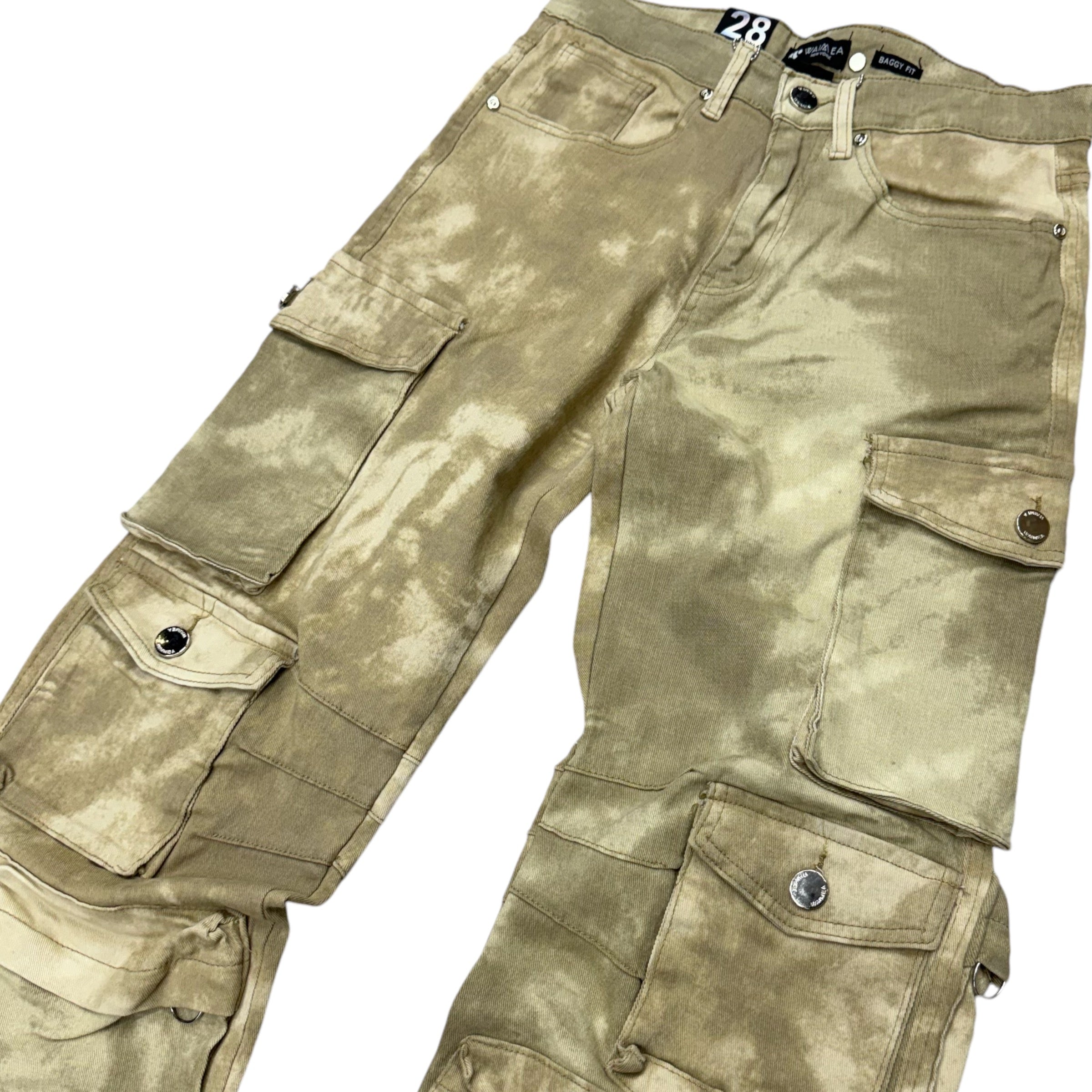 Baggy Fit Cargo Denim khaki tidy camo 8037