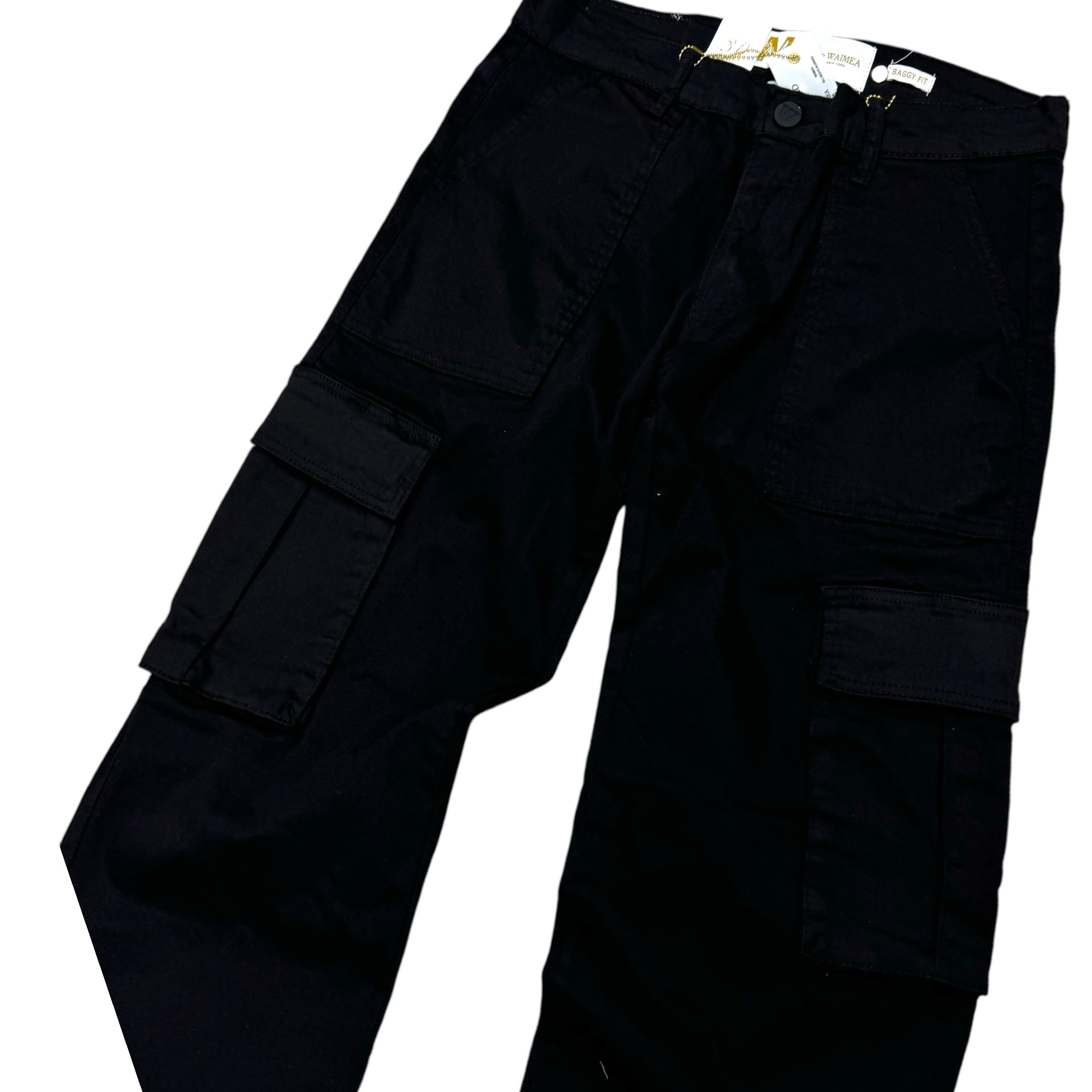 Baggy cargo Denim Jet Black 8131