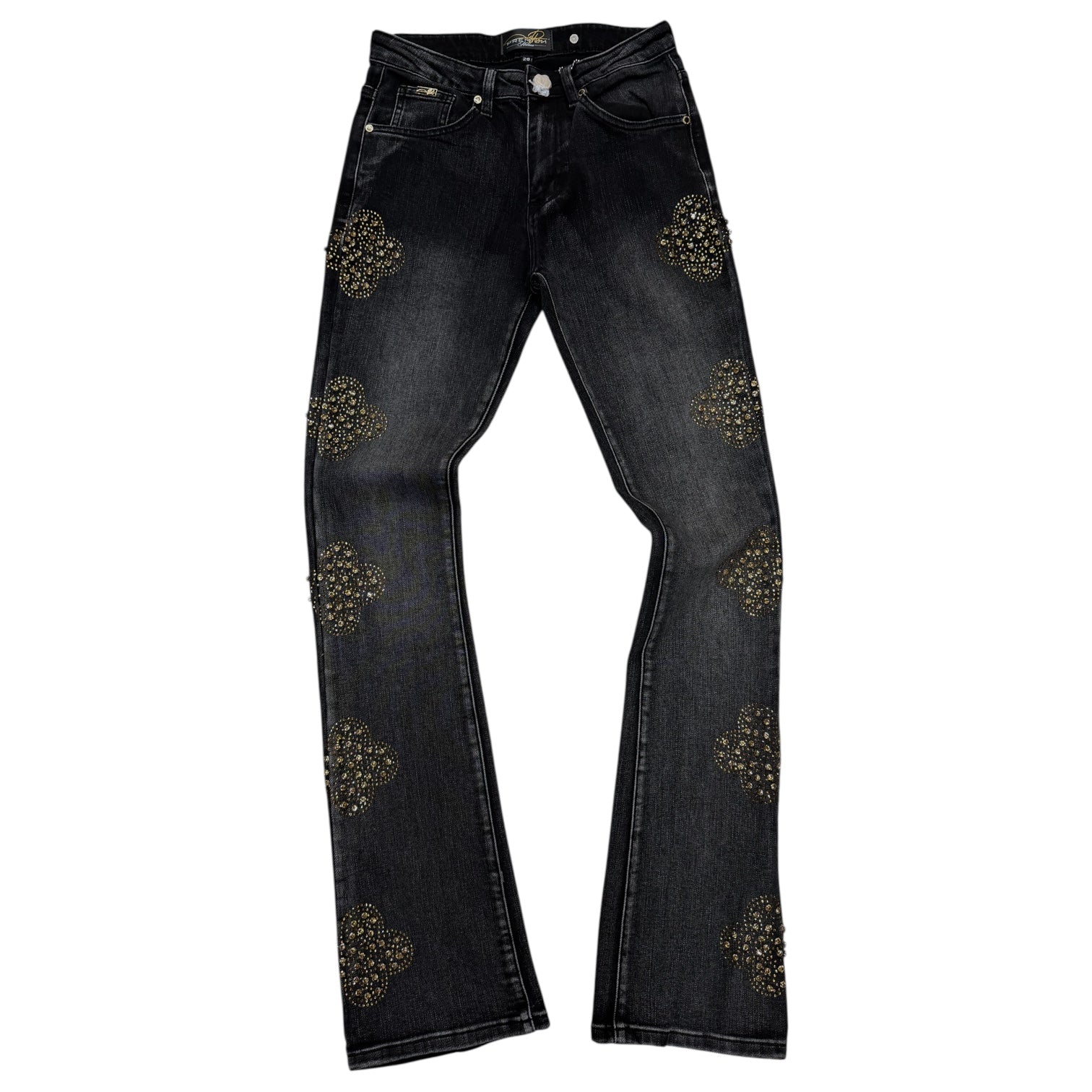 Milano - Stacked Copper Rhinestone Denim - BLKWSH- 25100